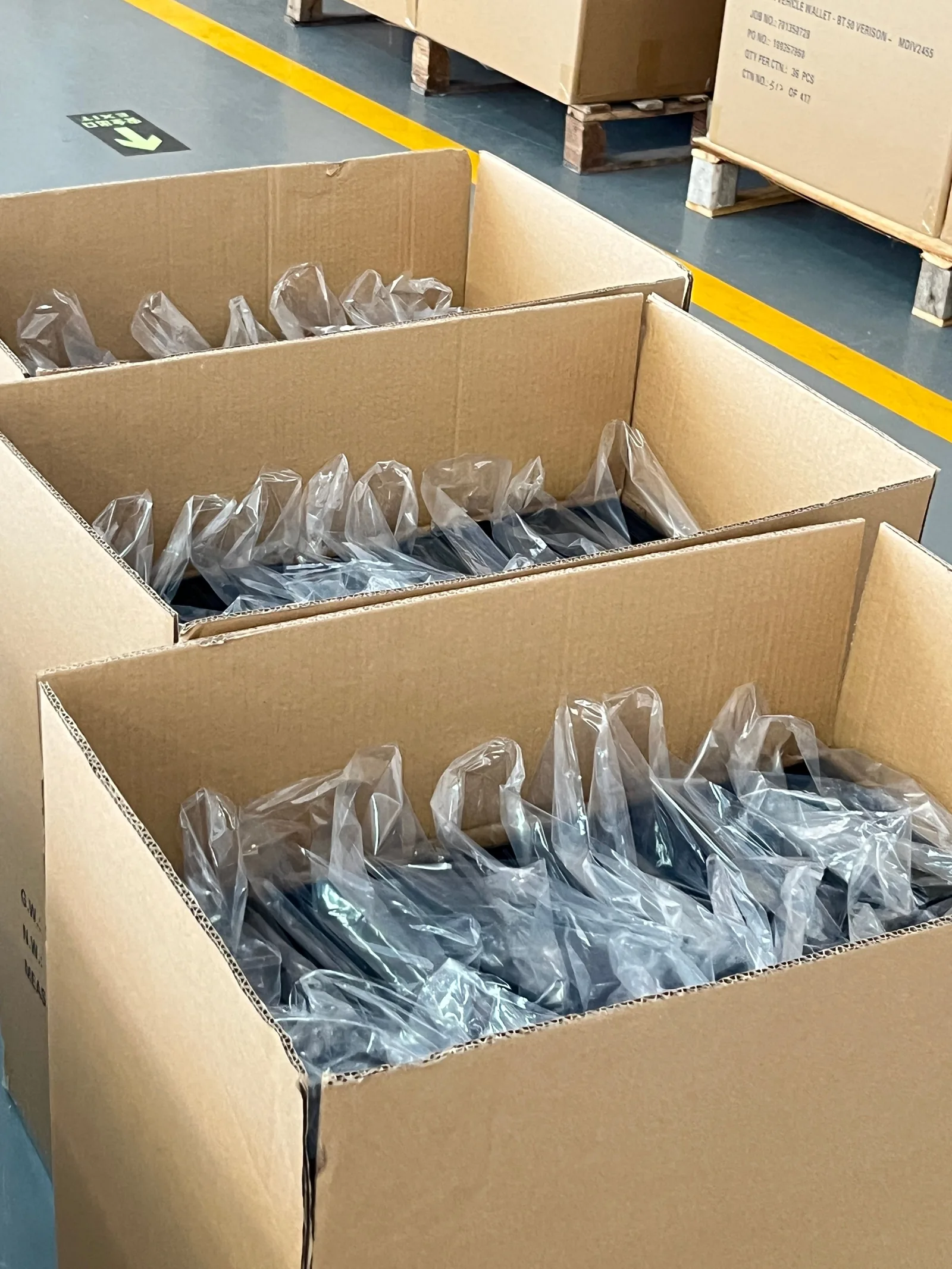 Carton packing area for custom bag orders and FBA preparation