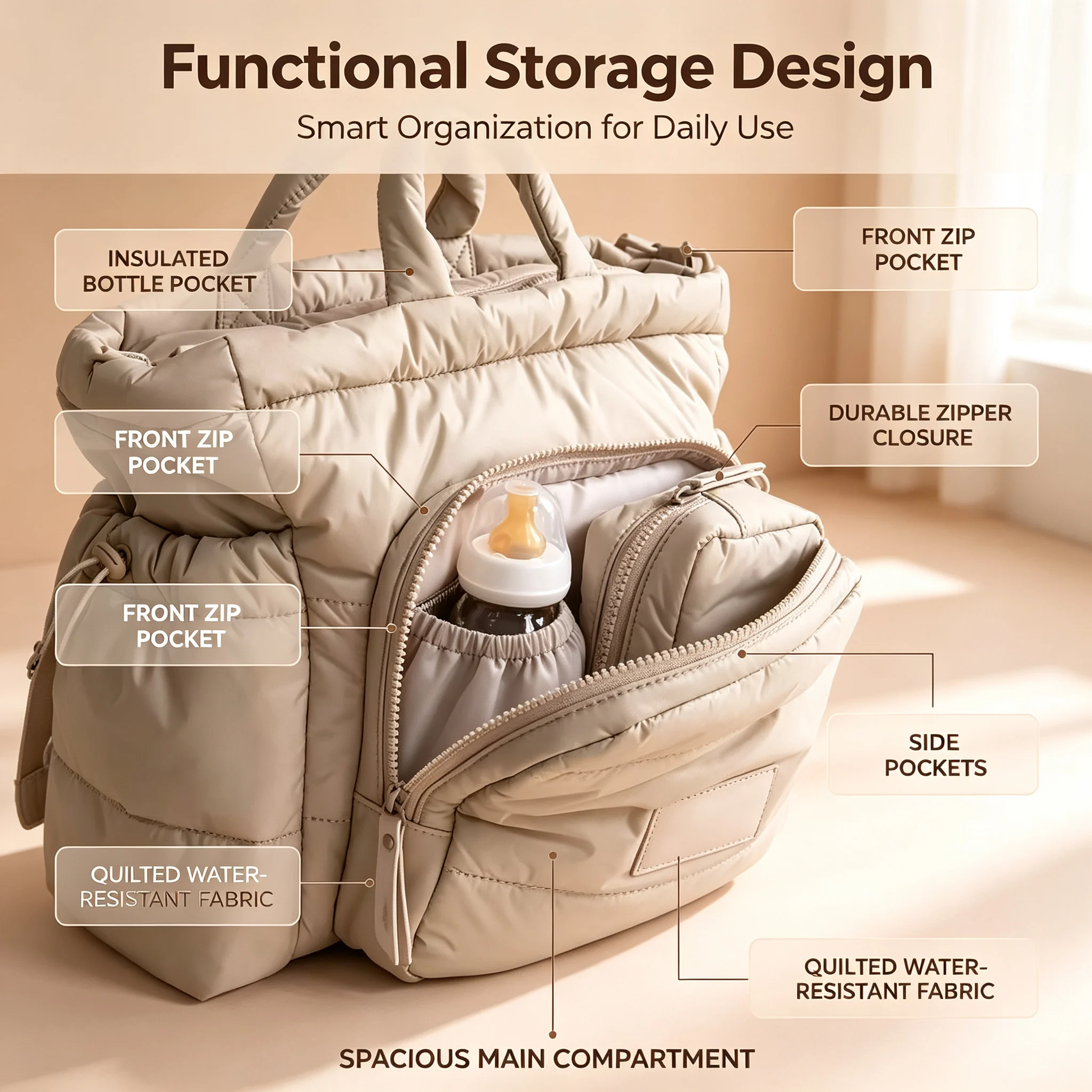 Custom Nylon Diaper Bag