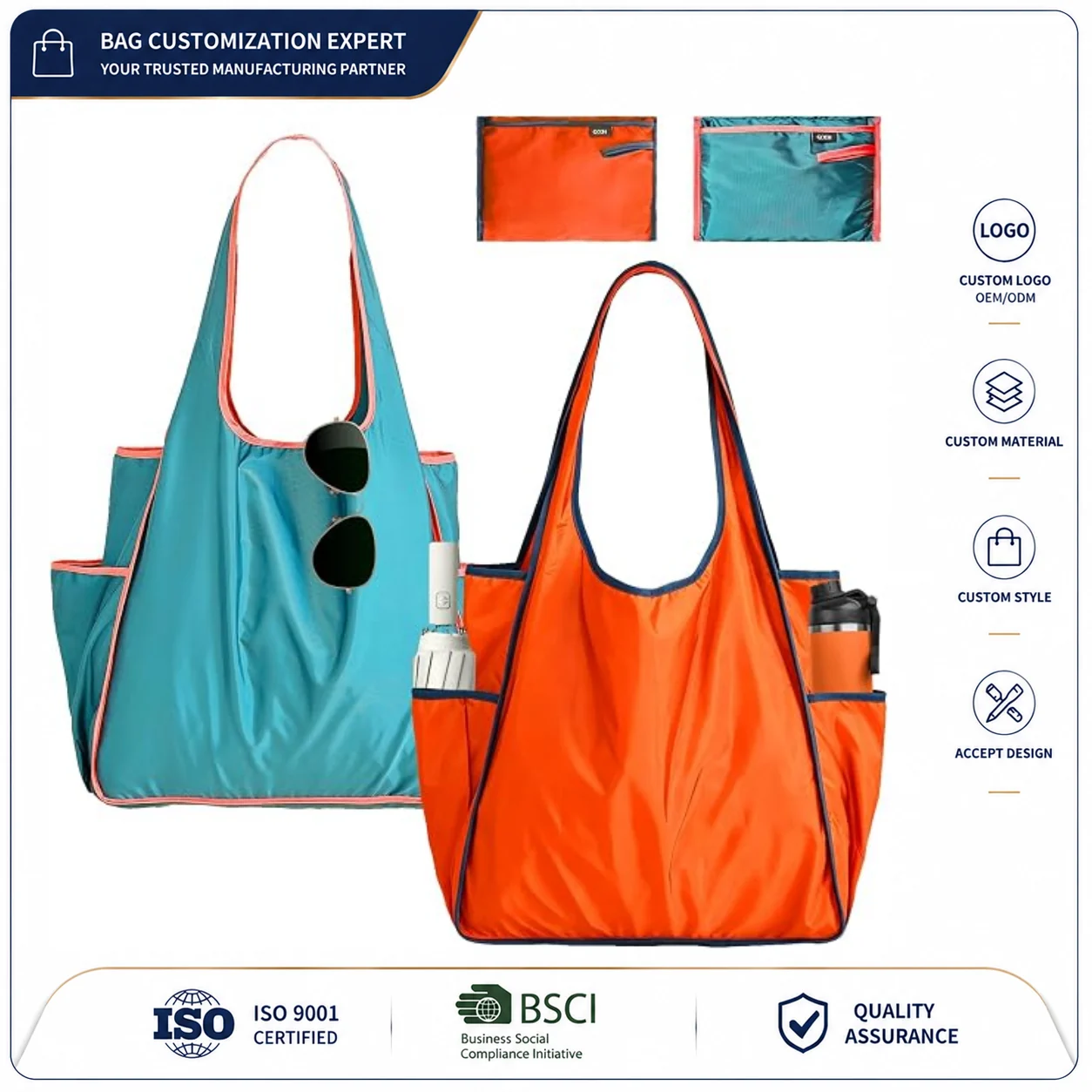 Custom Nylon Tote Bag