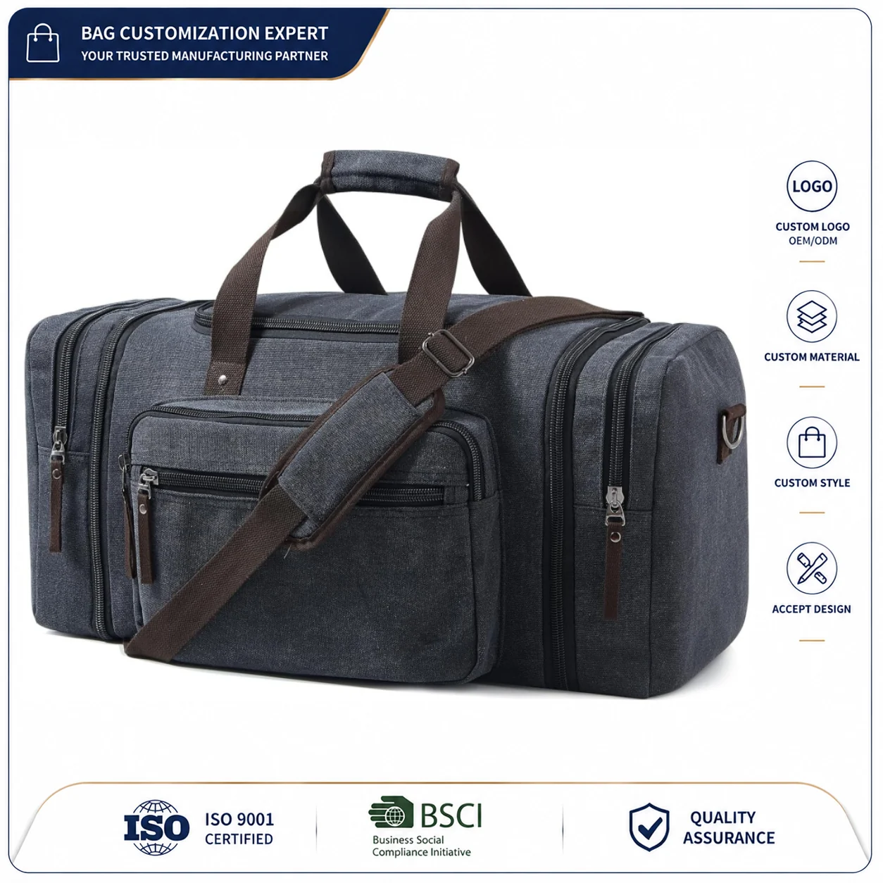 borsone canvas personalizzata