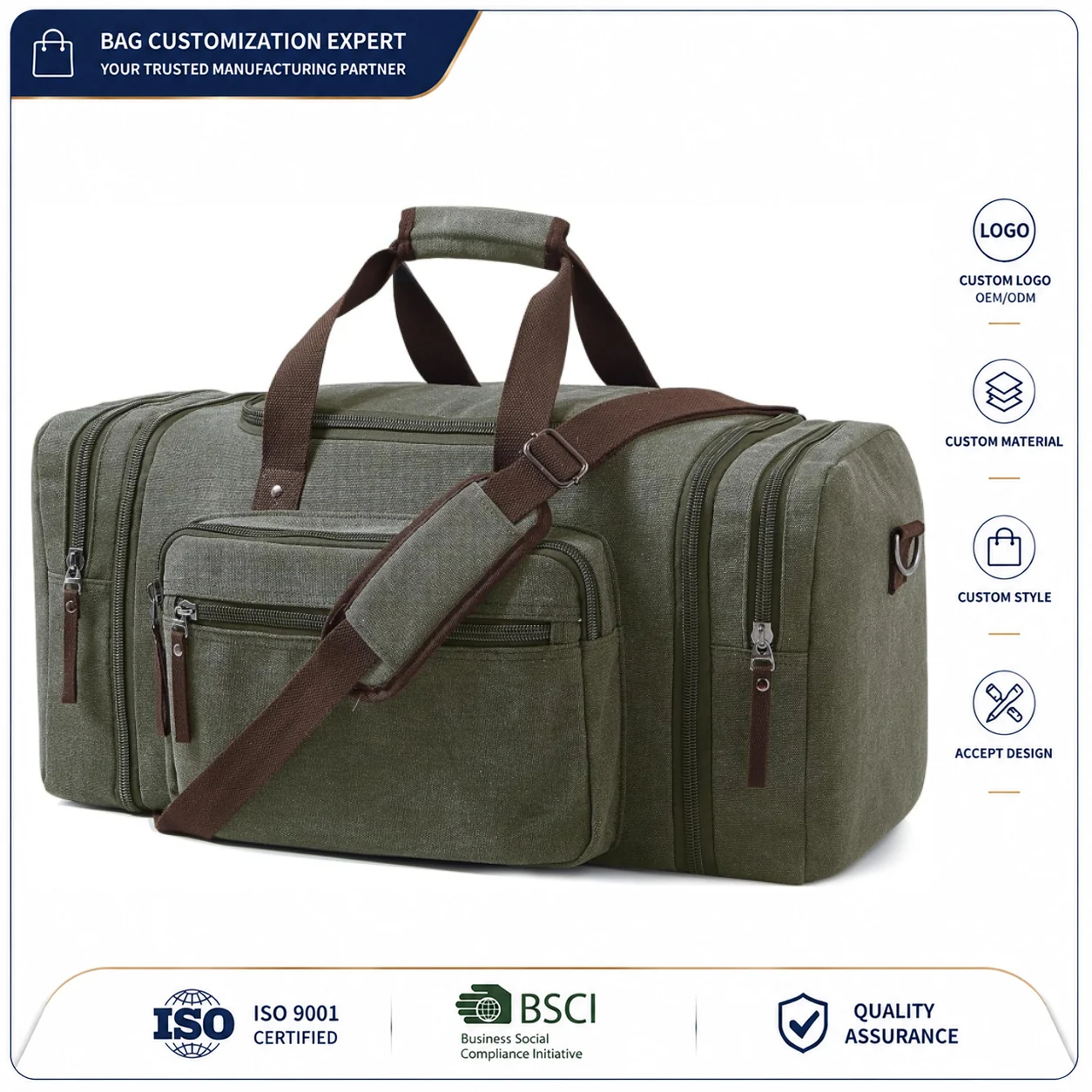 borsone canvas personalizzata
