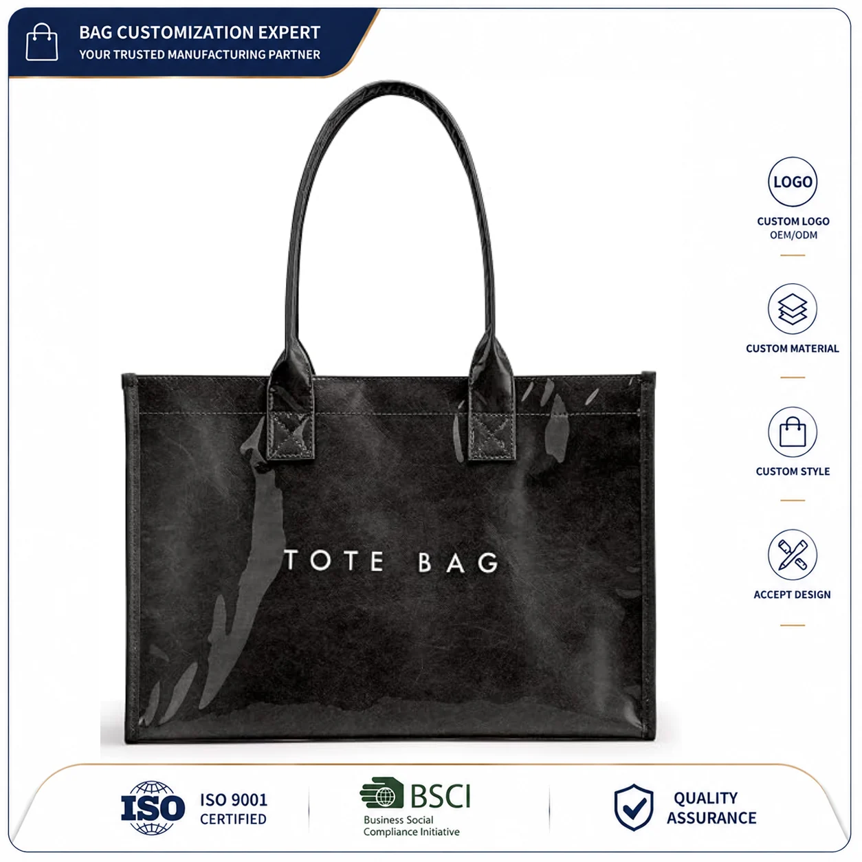 Custom PVC Tote Bag clean product or use-scene view