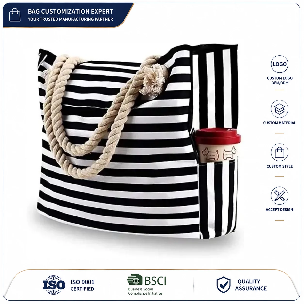 Custom Canvas Tote Bag clean product or use-scene view