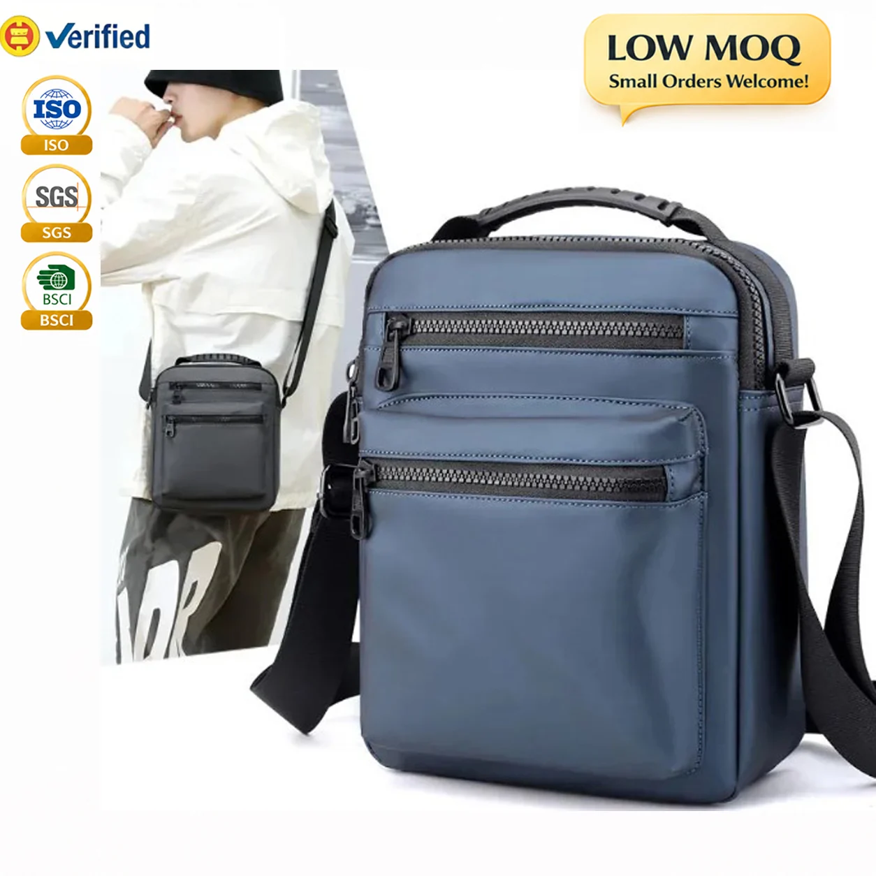 Custom Nylon Messenger Shoulder Bag