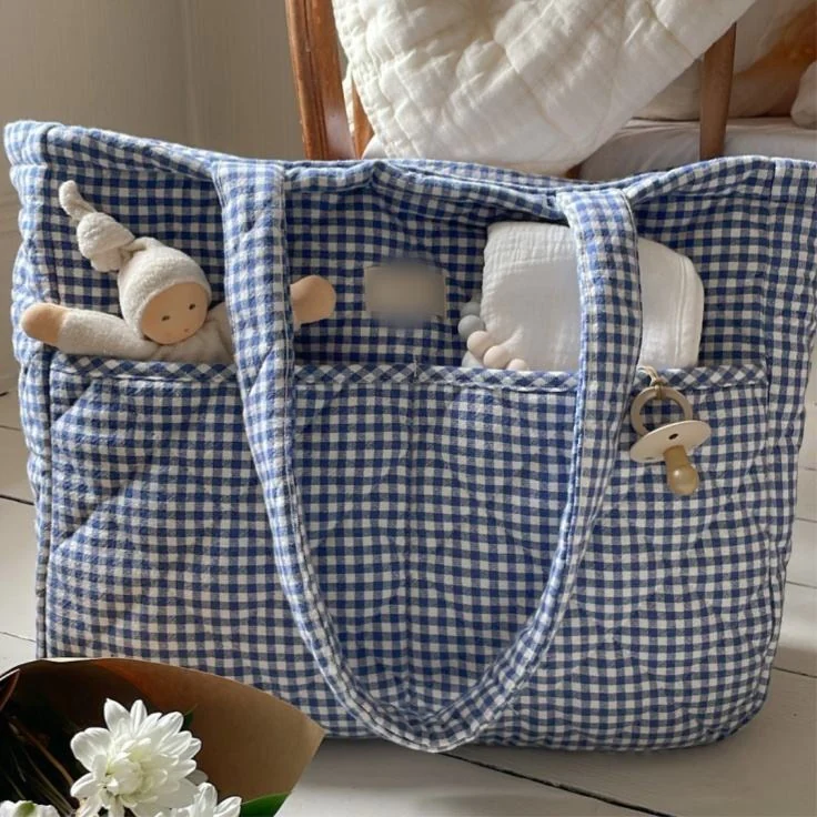 Custom Cotton Quilted Maternity Bag clean product or use-scene view