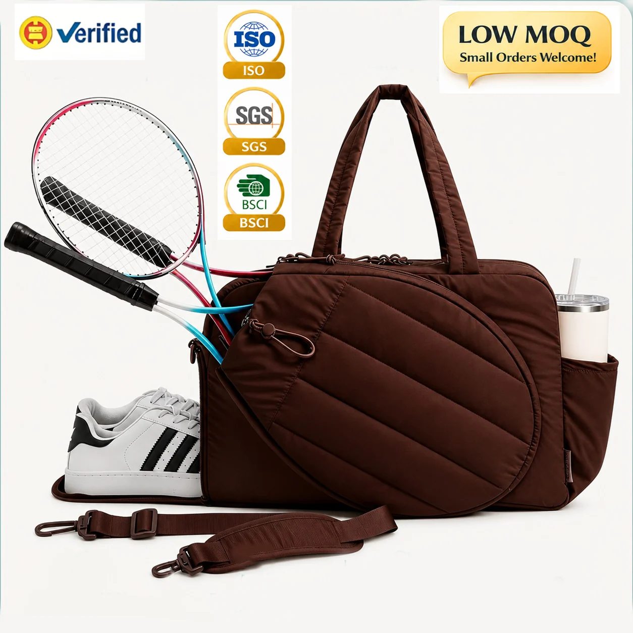Custom Tennis Pickleball Racket Gym Bag clean product or use-scene view