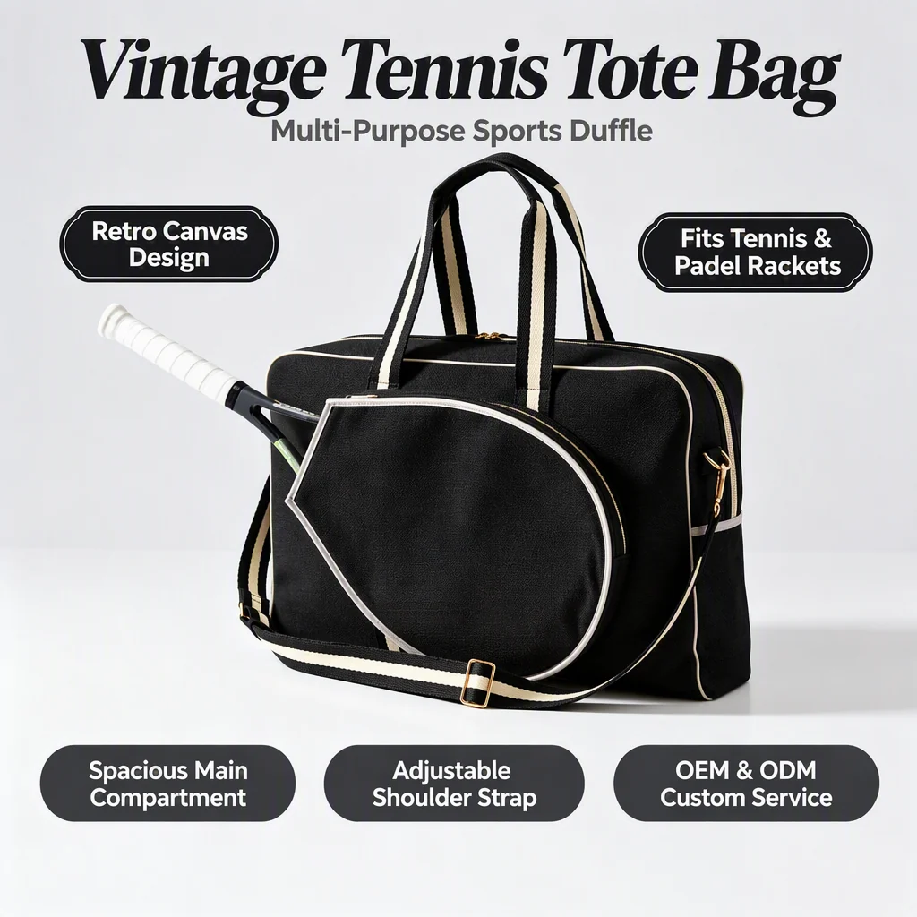 Custom Vintage Pickleball Tote Bag clean product or use-scene view