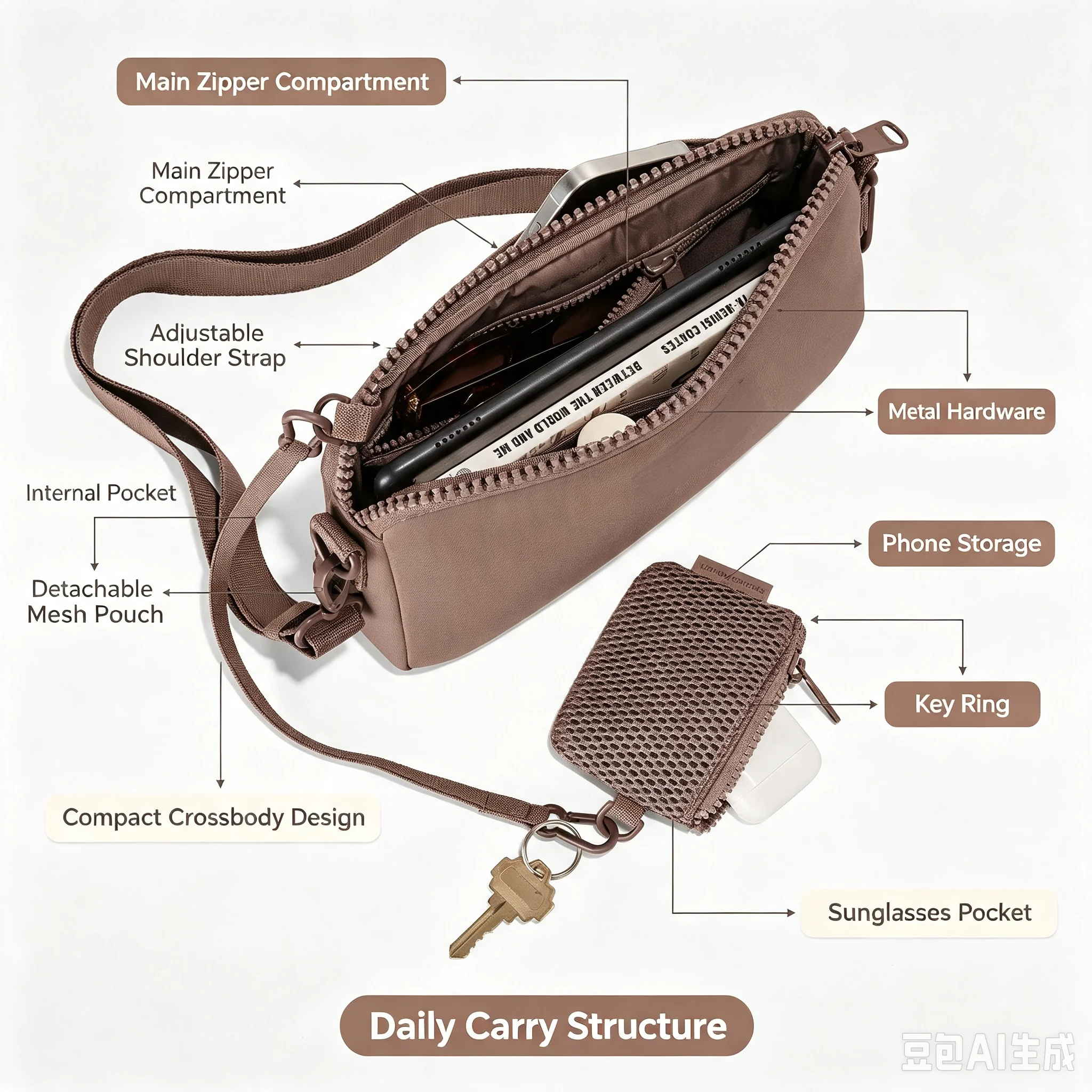 Custom Mini Neoprene Crossbody Bag