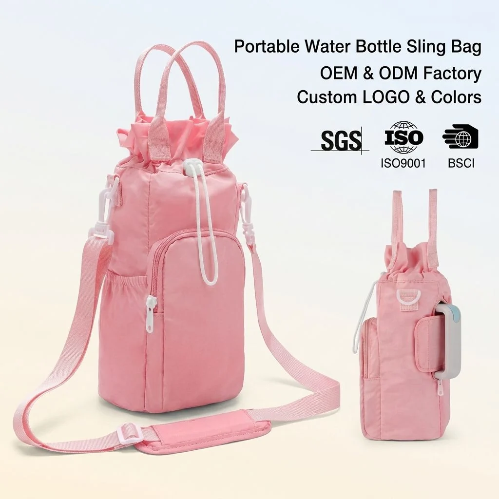 Custom structured Bottle Sling Bag clean product or use-scene view