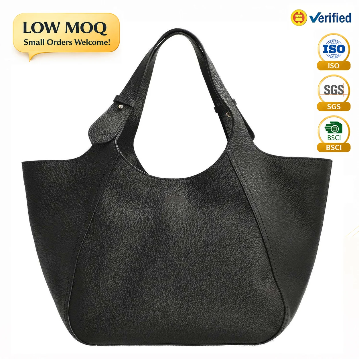 Custom PU Leather Shoulder Tote clean product or use-scene view