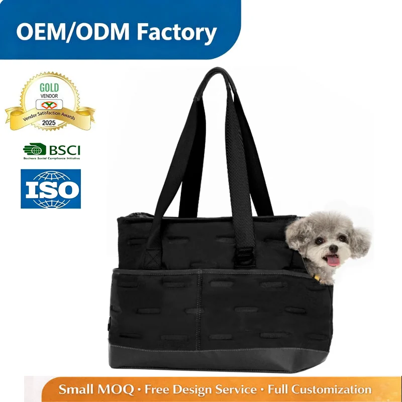 Custom foldable pet carrier tote for private label bag manufacturing