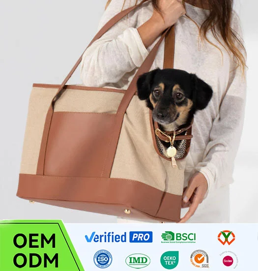 Custom quilted puffy pet carrier bag for private label bag manufacturing