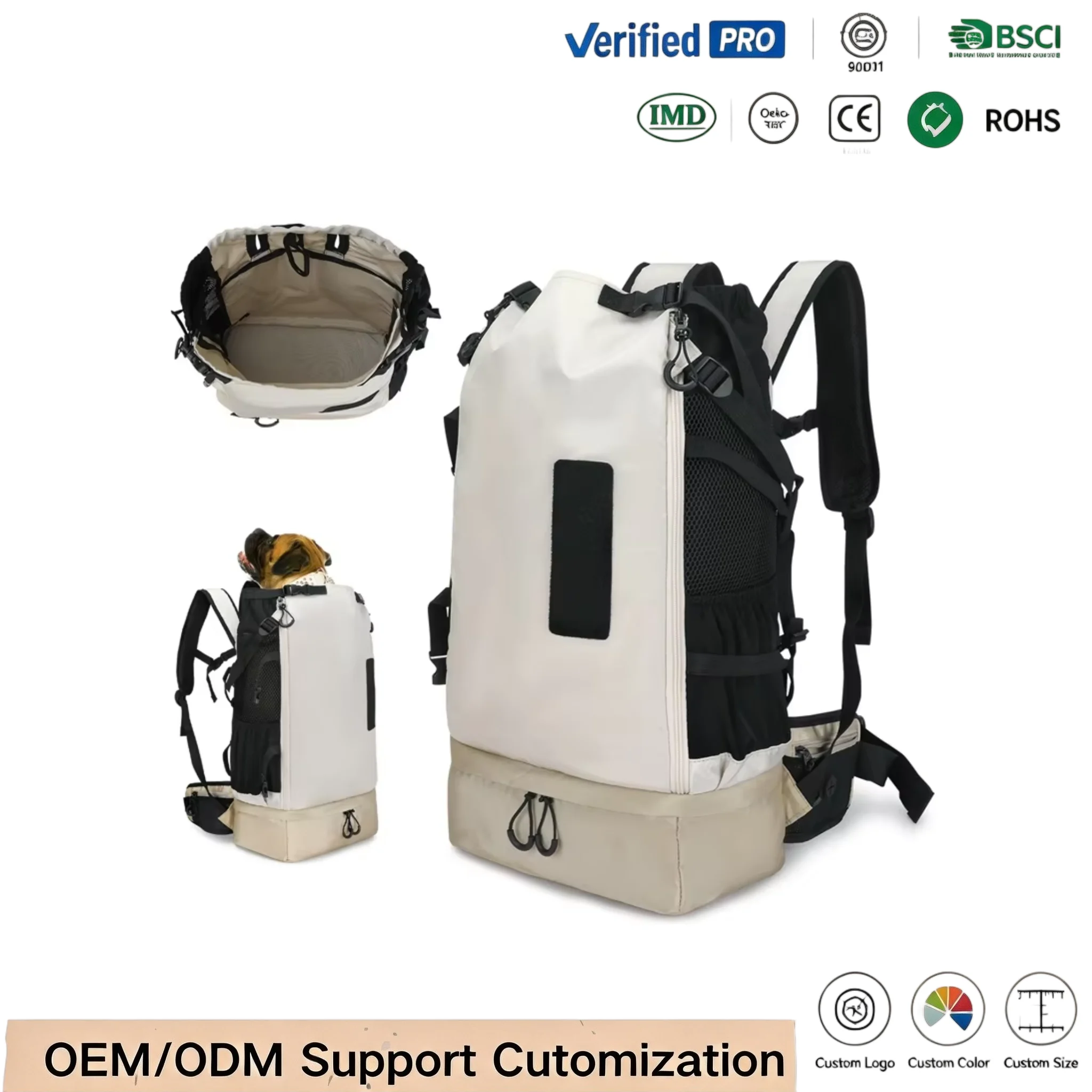 Custom pet carrier backpack for private label bag manufacturing