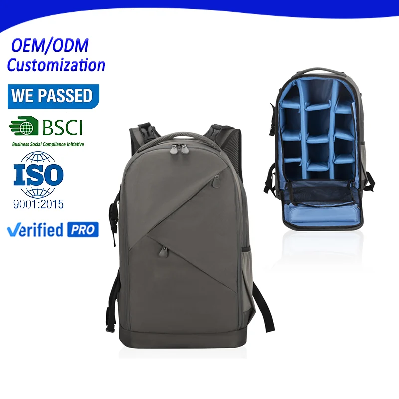 Custom dslr camera backpack for private label bag manufacturing