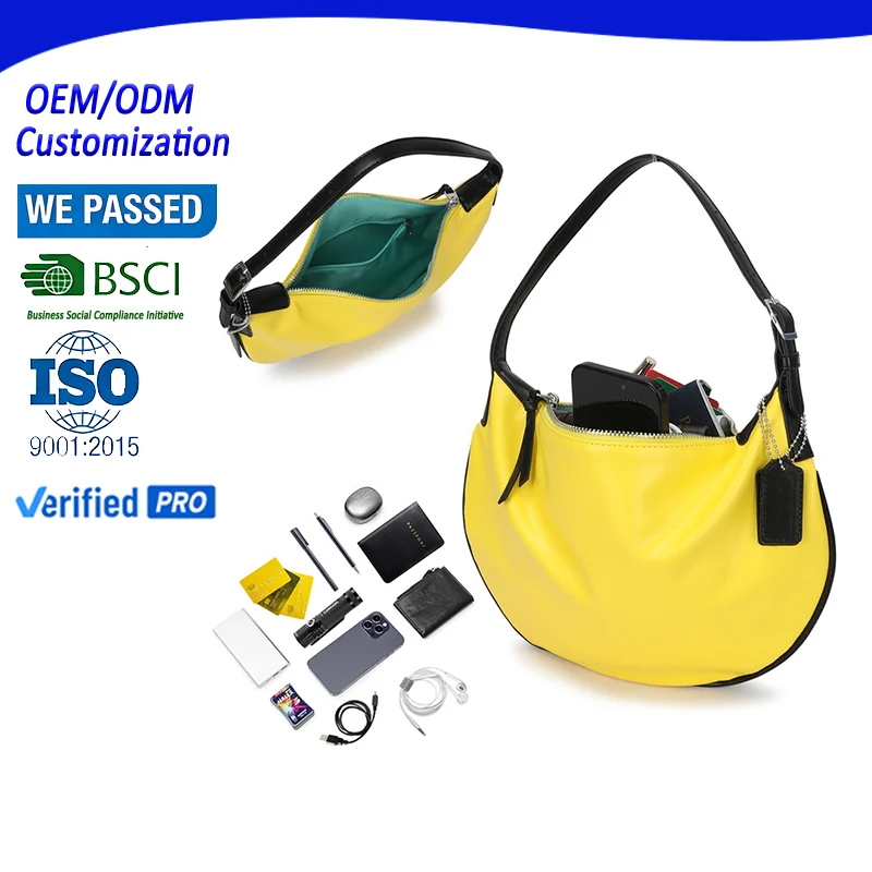 Custom pu hobo shoulder tote for private label bag manufacturing