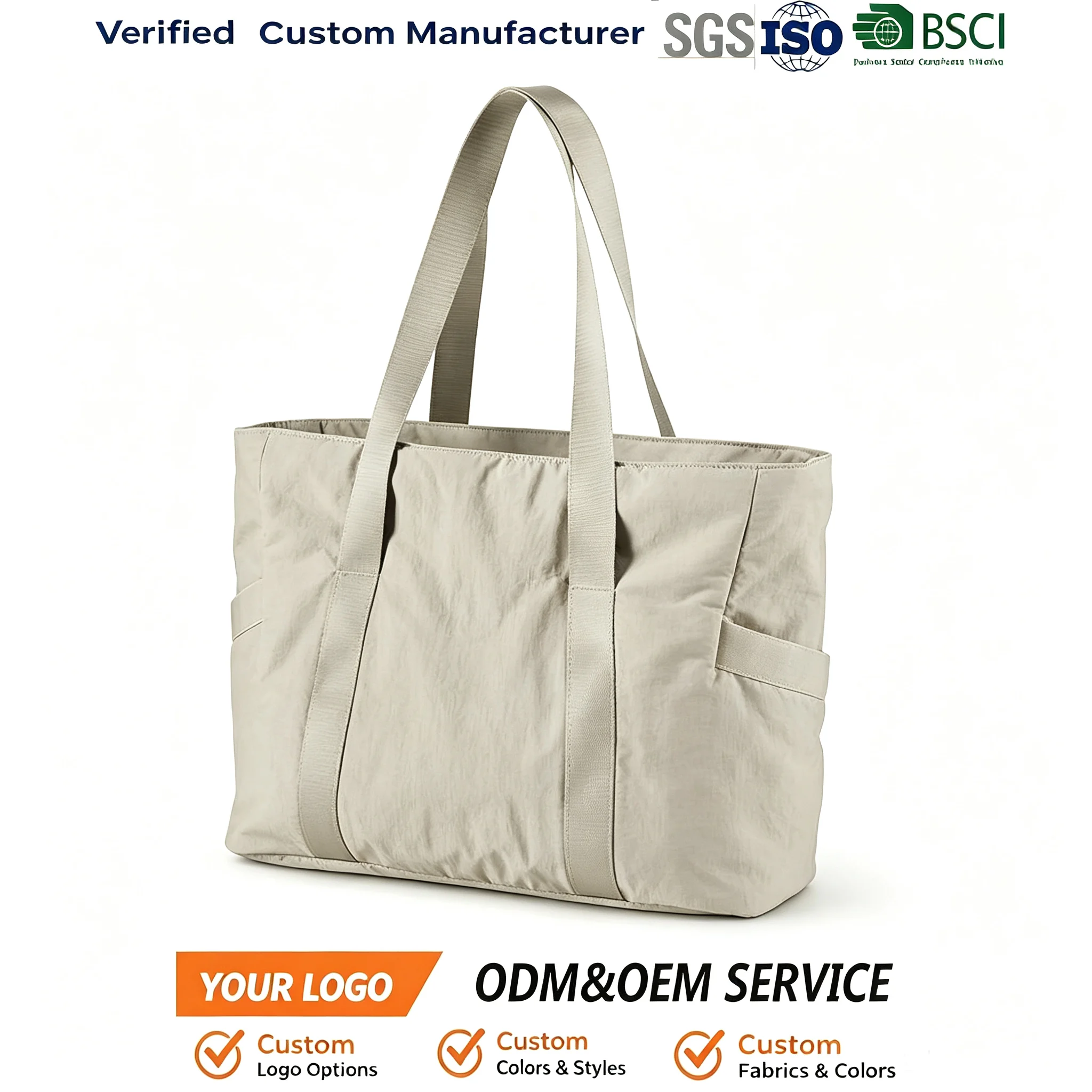 Custom women gym tote bag for private label bag manufacturing