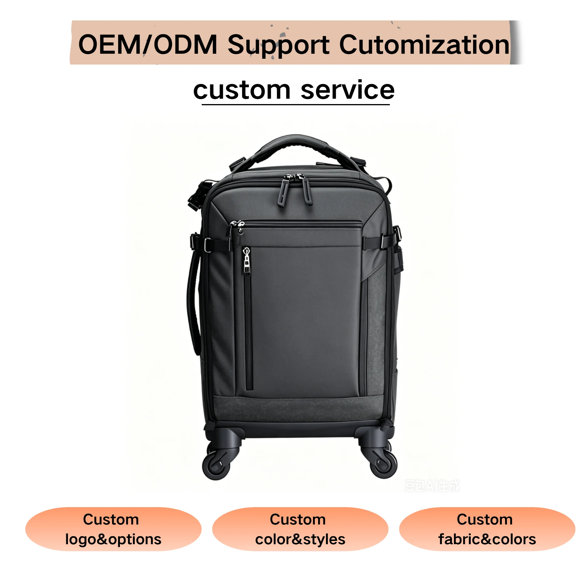 Custom Rolling Camera Trolley Backpack