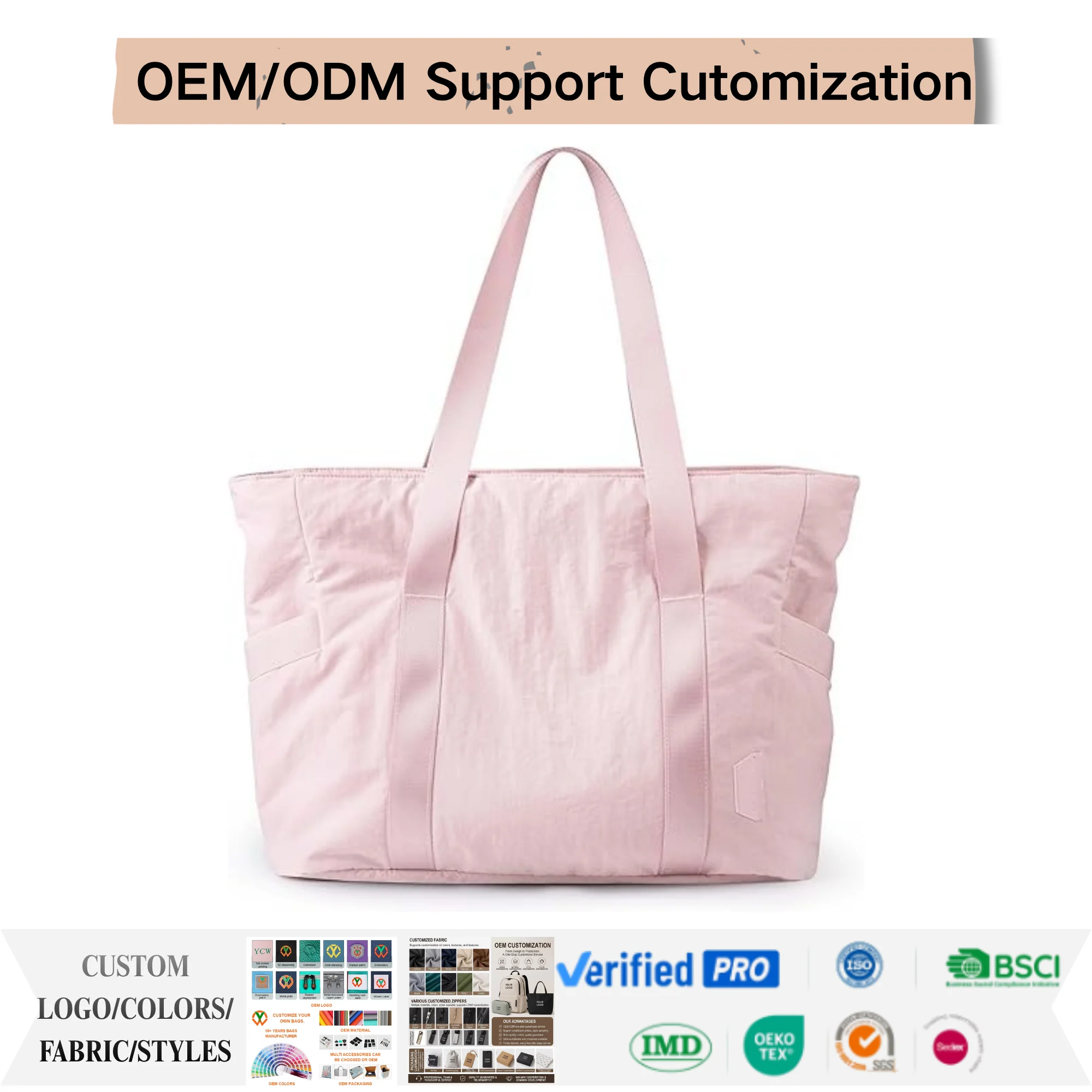 Custom daily-use nylon gym bag for private label bag manufacturing
