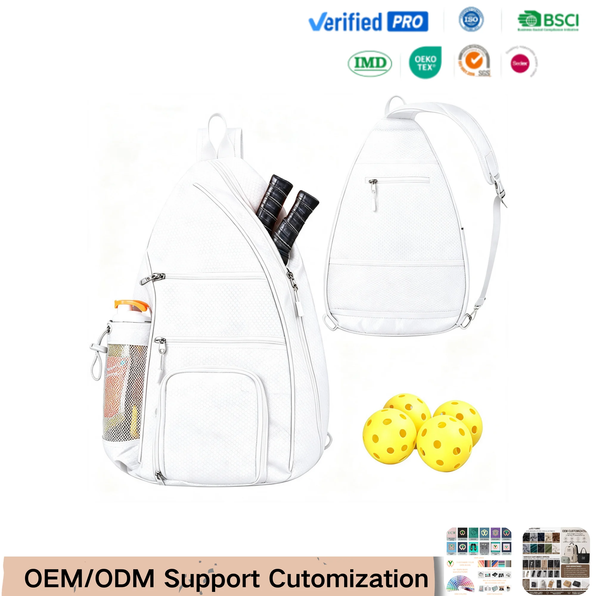 borsa sling racchette per pickleball personalizzata