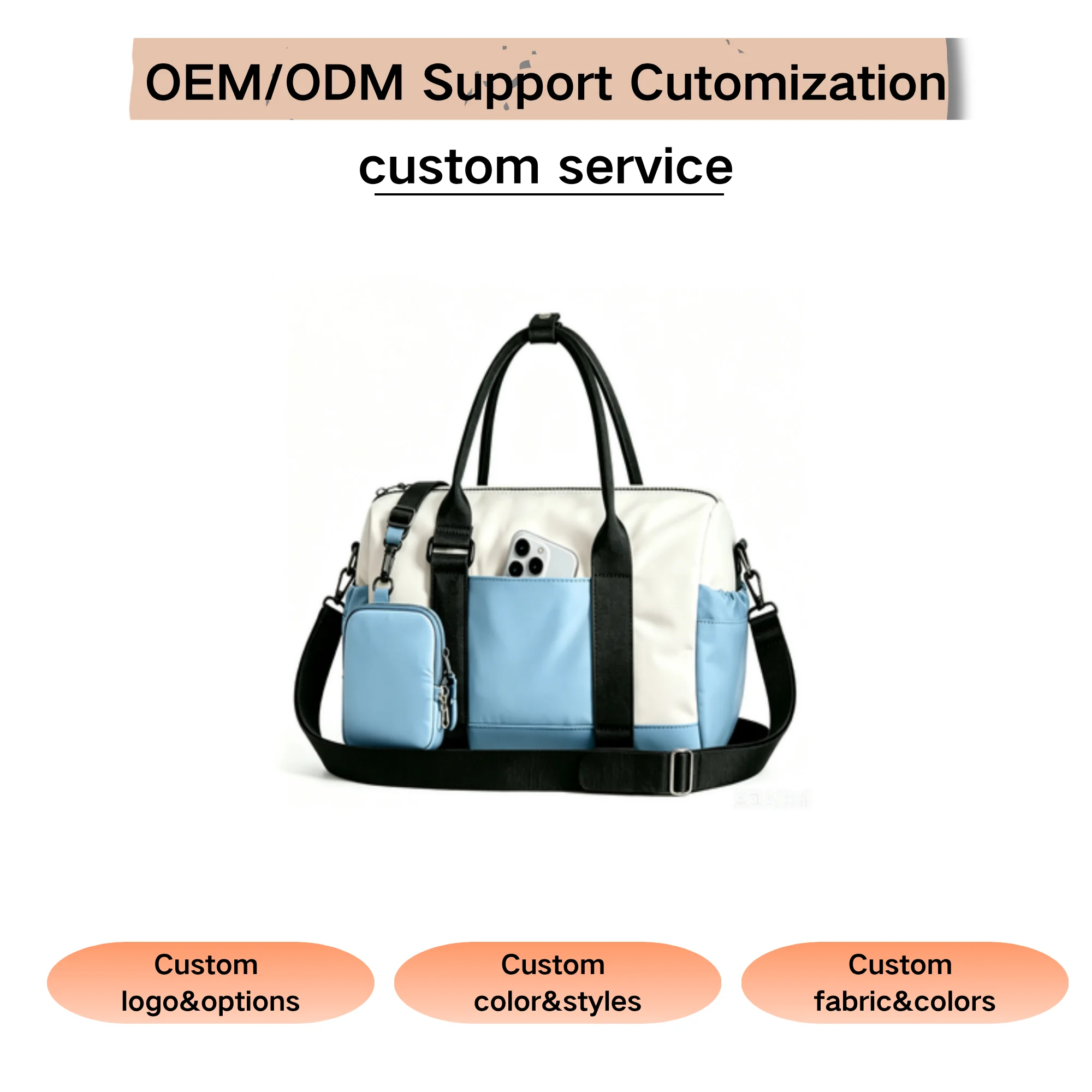 Custom Color Logo Women Tote Bag