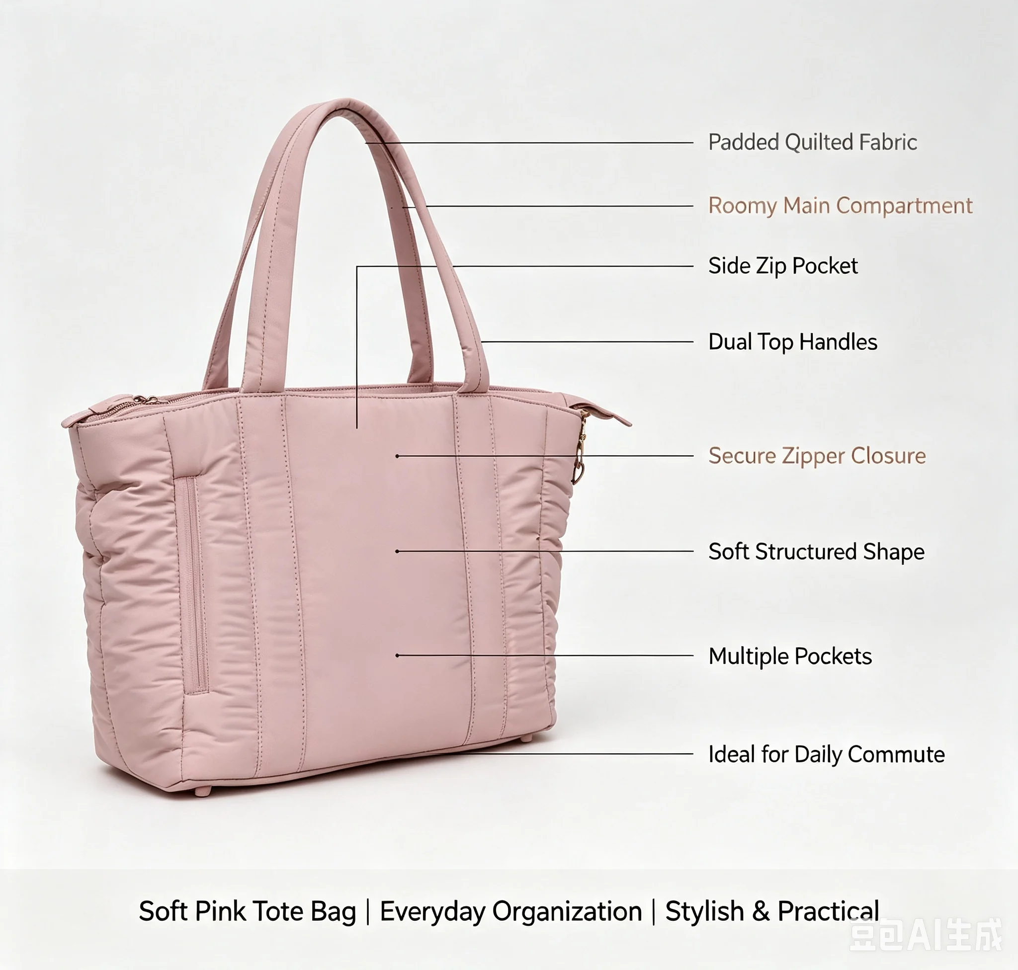 maatwerk gewatteerd puffer totetas