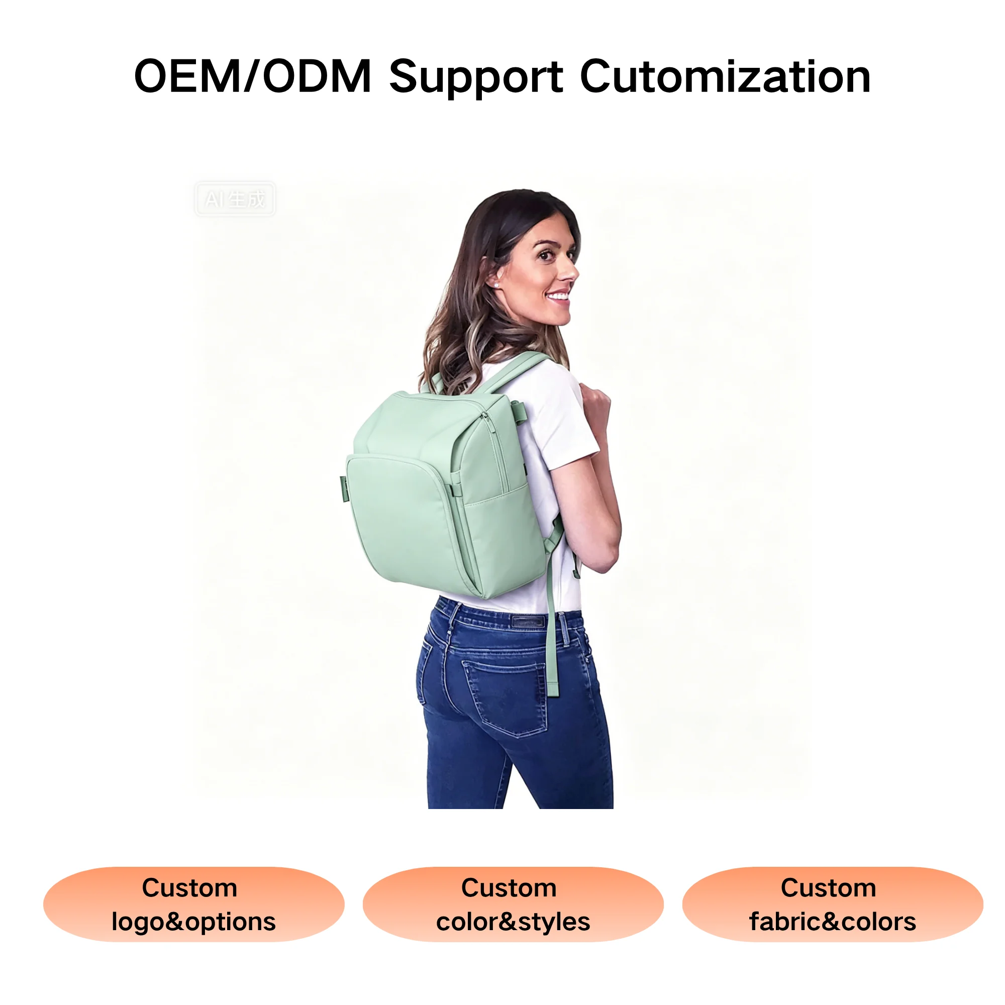 Custom mommy tote diaper bag for private label bag manufacturing