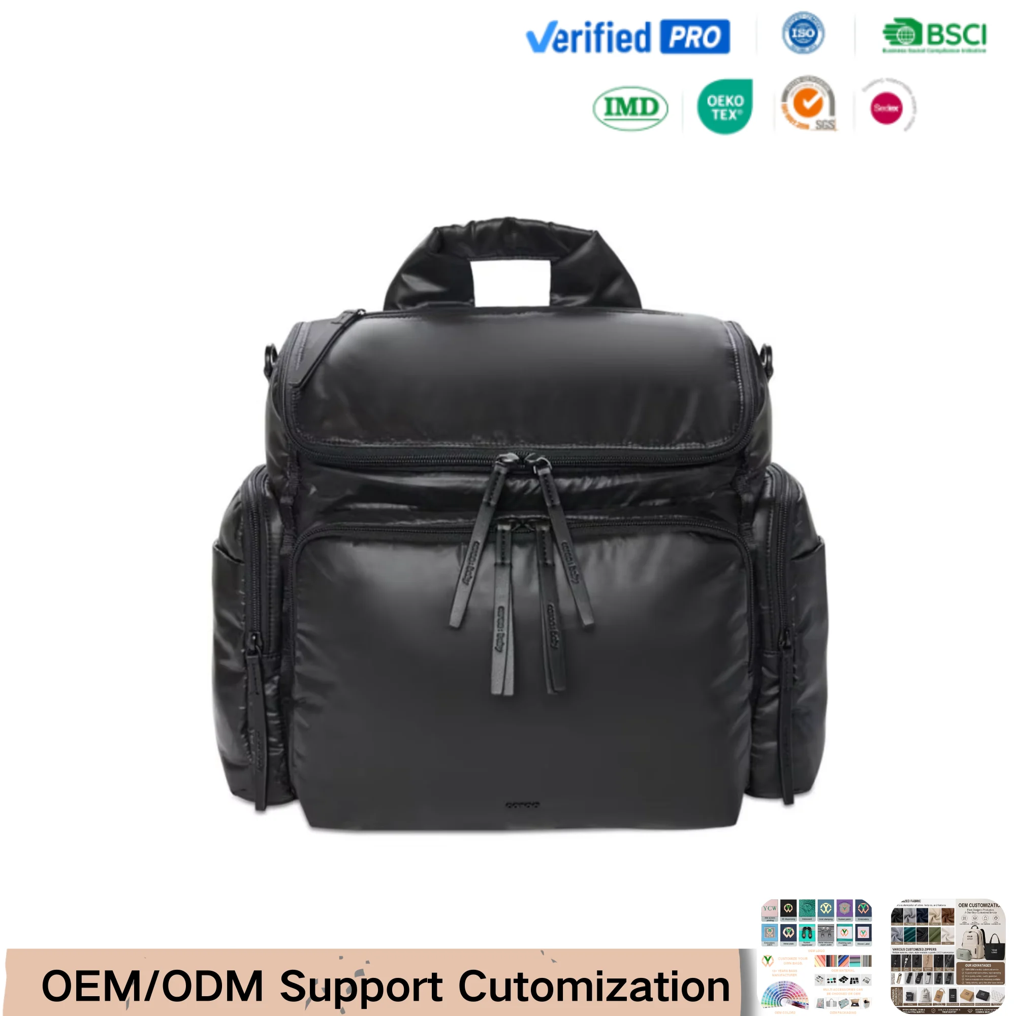 Custom baby diaper caddy backpack for private label bag manufacturing
