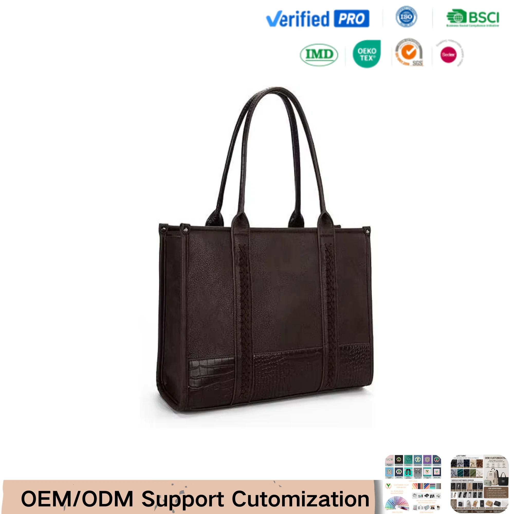 Custom PU Leather Tote Bag
