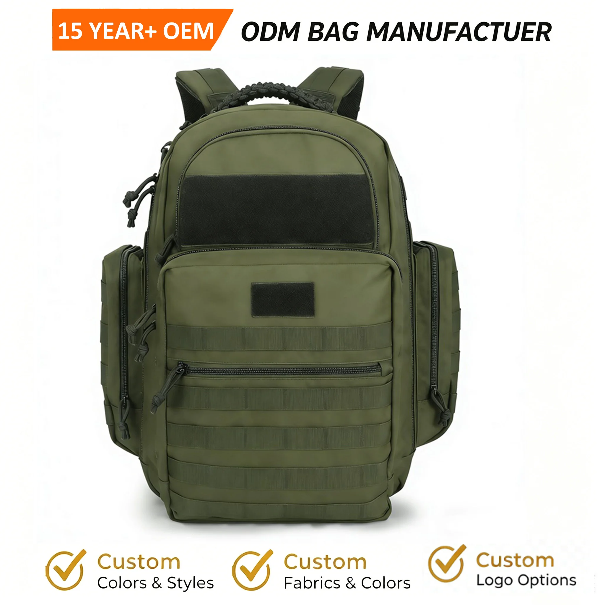 Custom tactical diaper backpack for private label bag manufacturing
