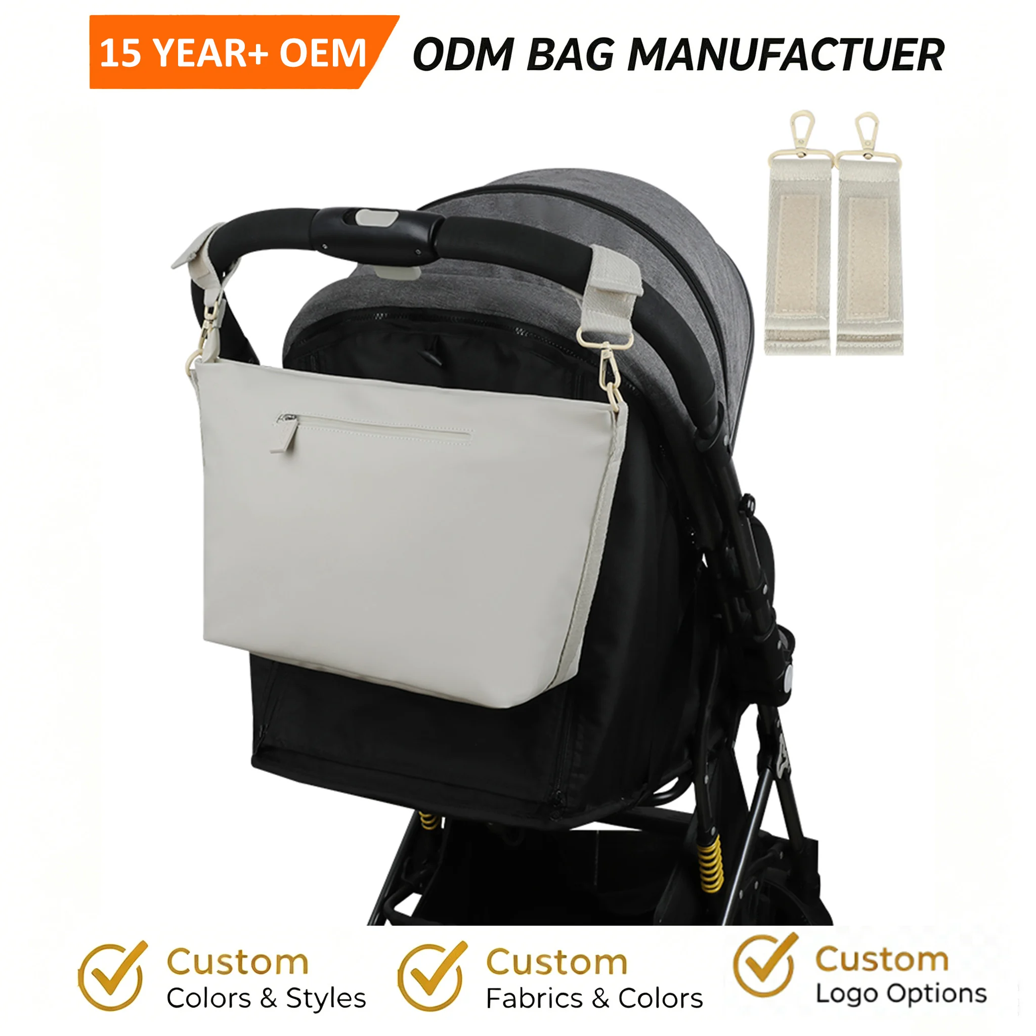 Custom baby stroller storage caddy for private label bag manufacturing