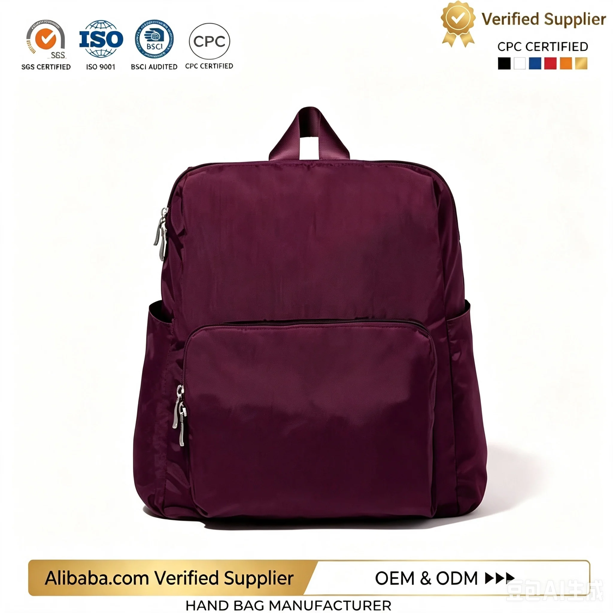 Custom convertible diaper backpack for private label bag manufacturing
