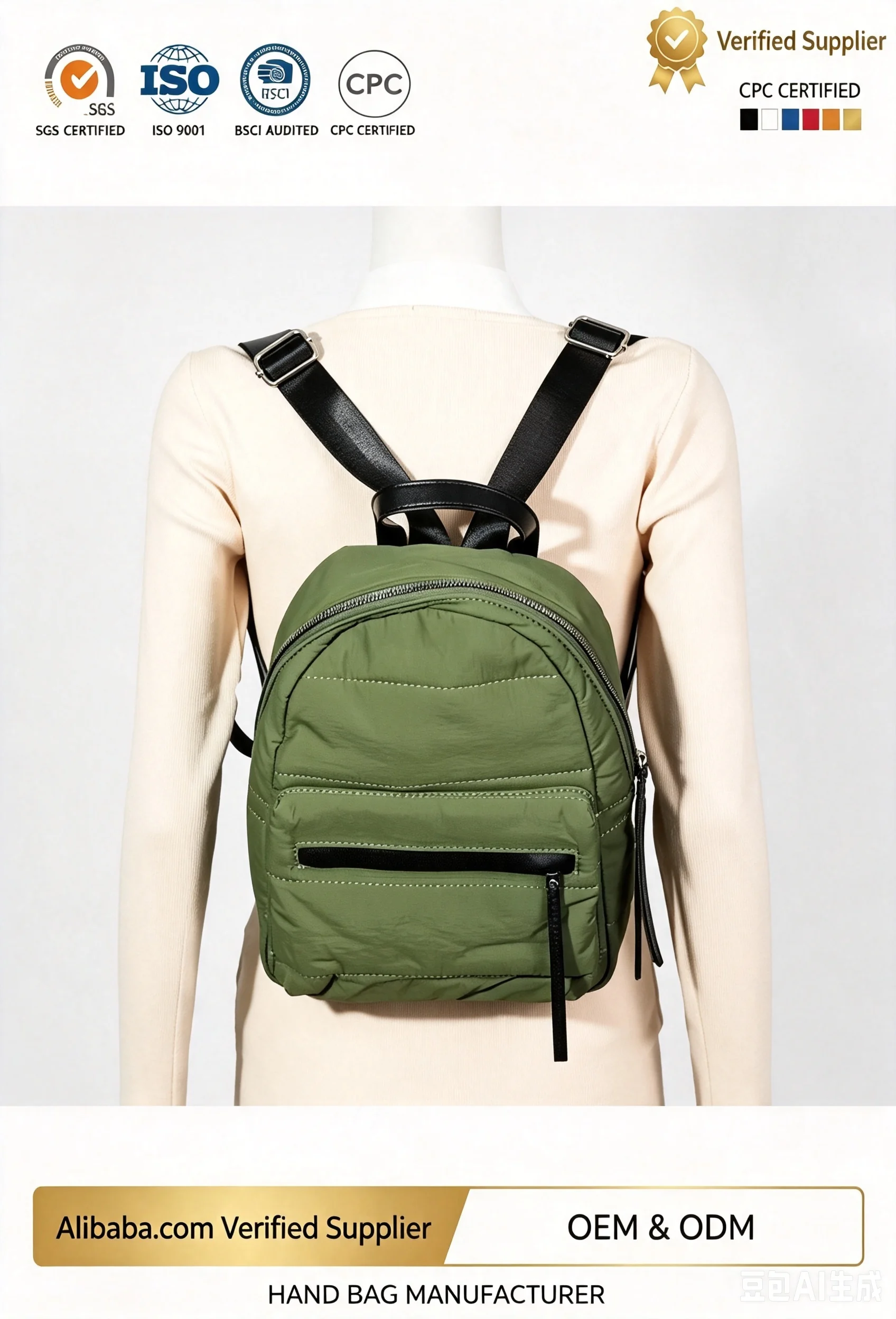 Custom Nylon Puffer Backpack