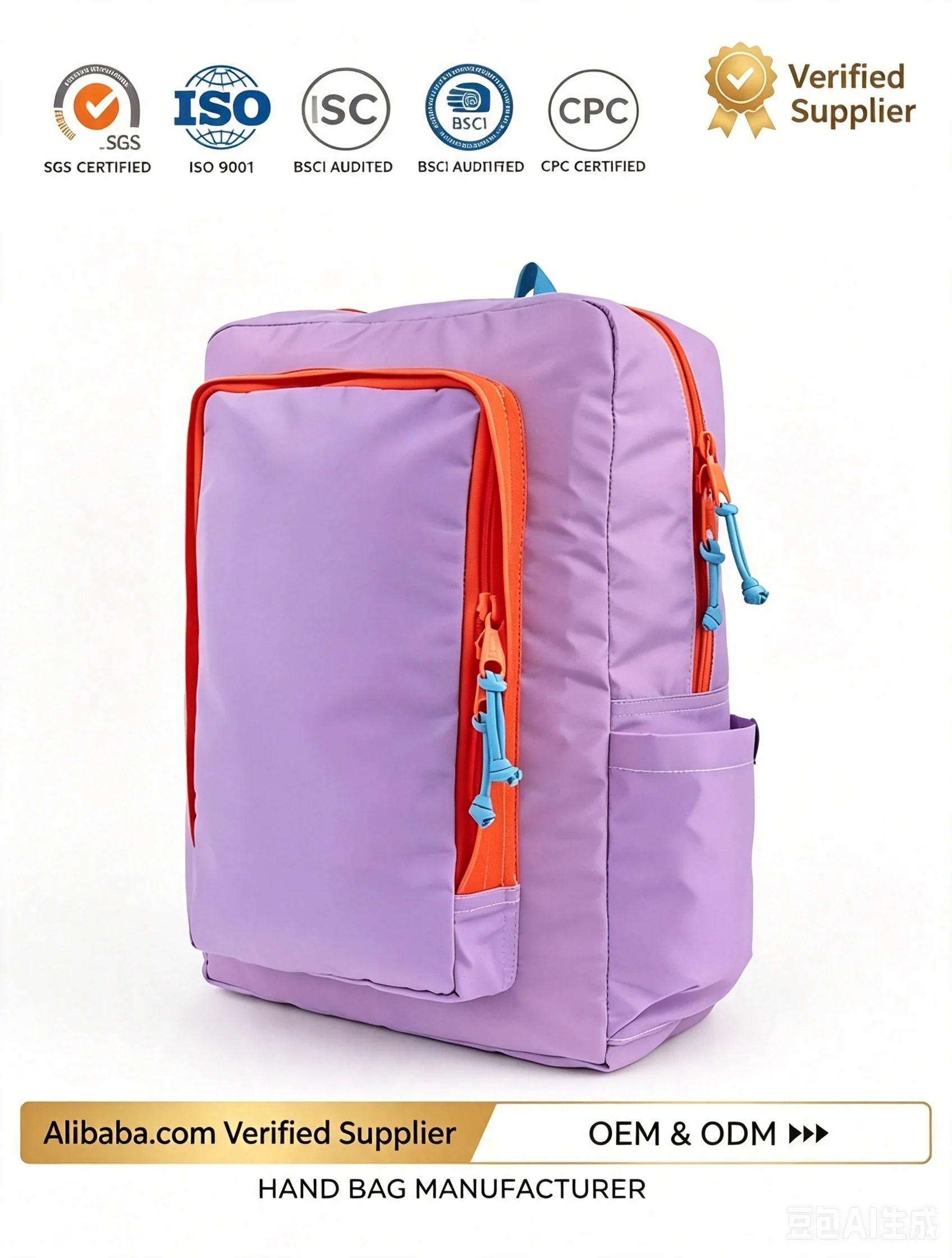 Custom Color Contrast Travel Daypack