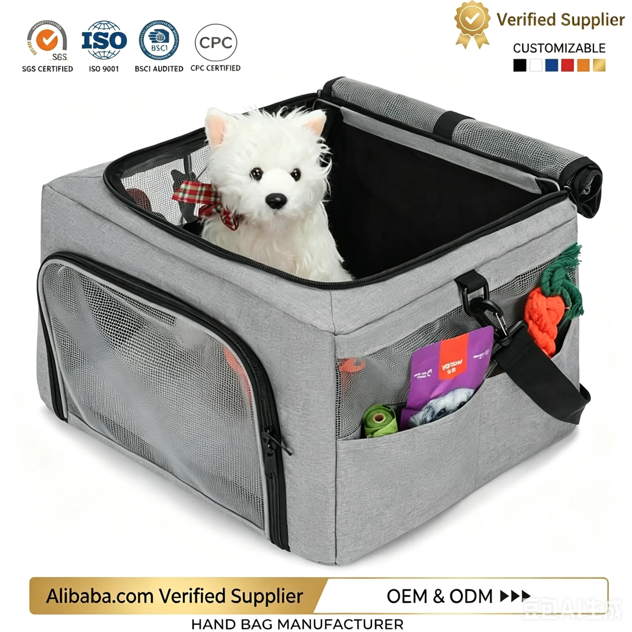 Custom Soft Sided Pet Travel Bag