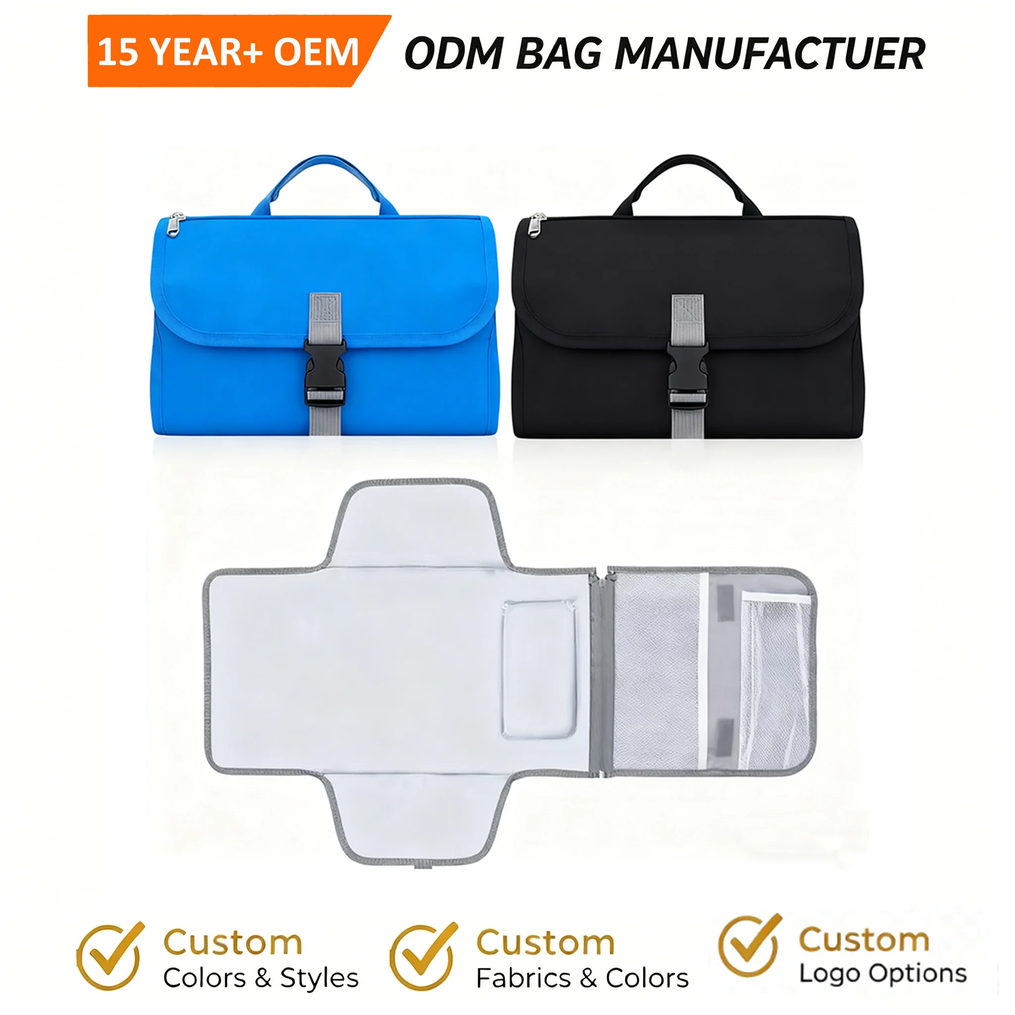 Custom foldable diaper change mat for private label bag manufacturing