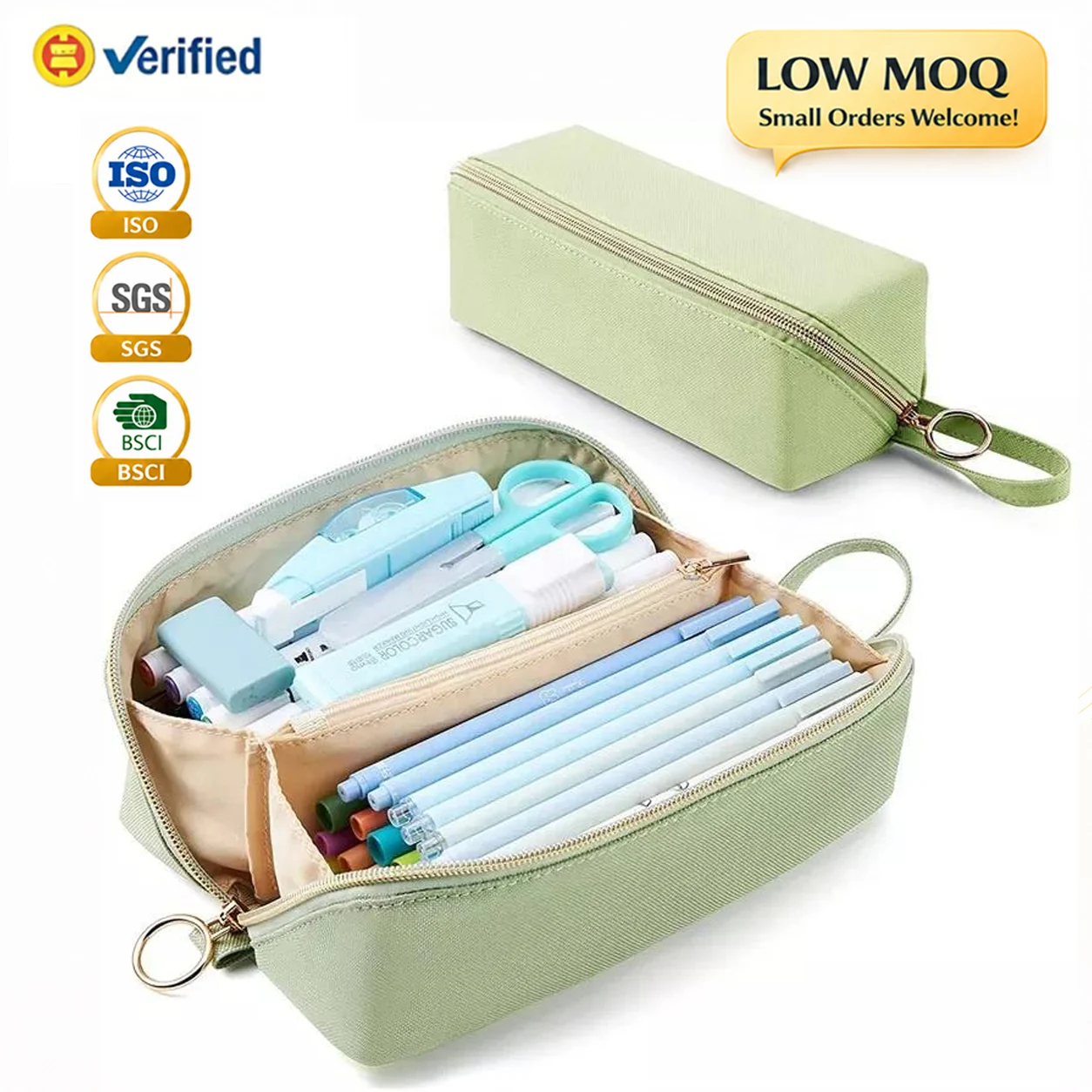 Modèle de sac sur mesure en polyester zippé