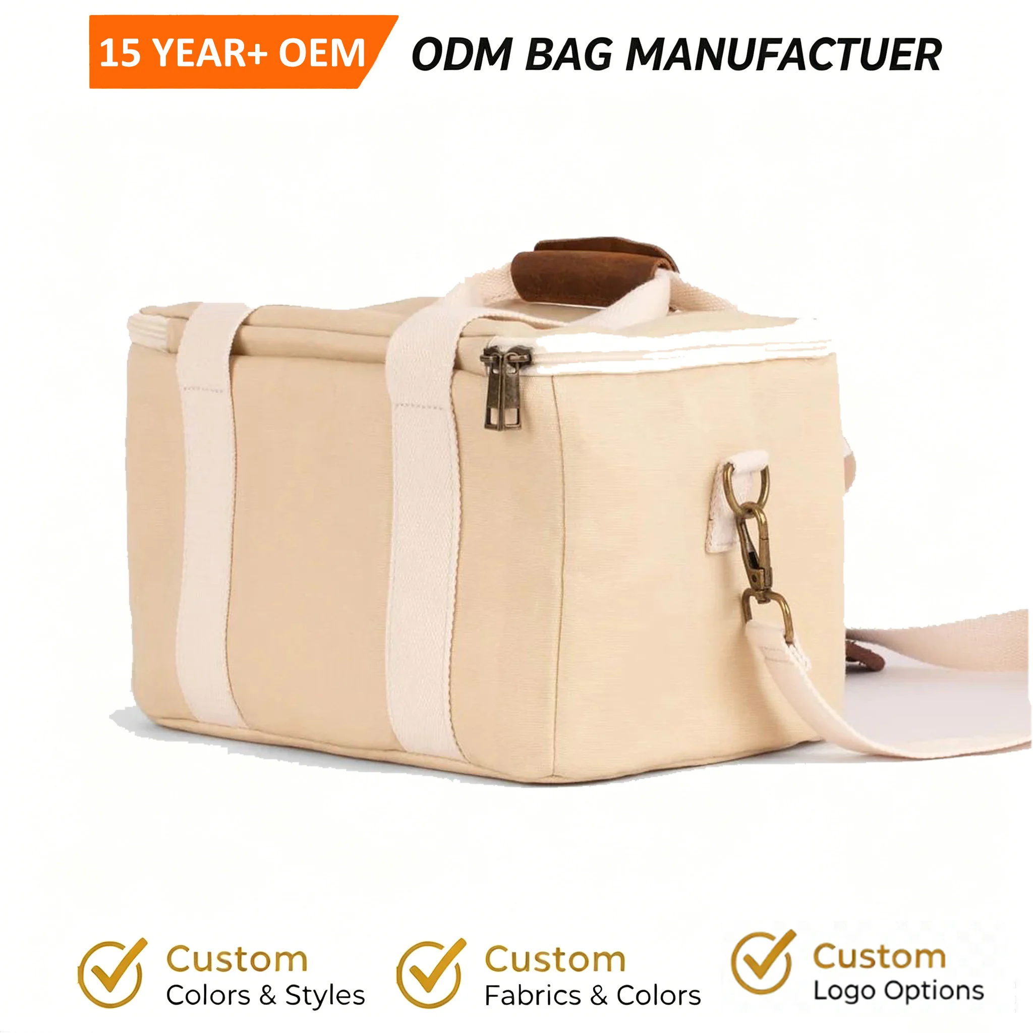 Custom Canvas structured Cooler Tote Bag Soft