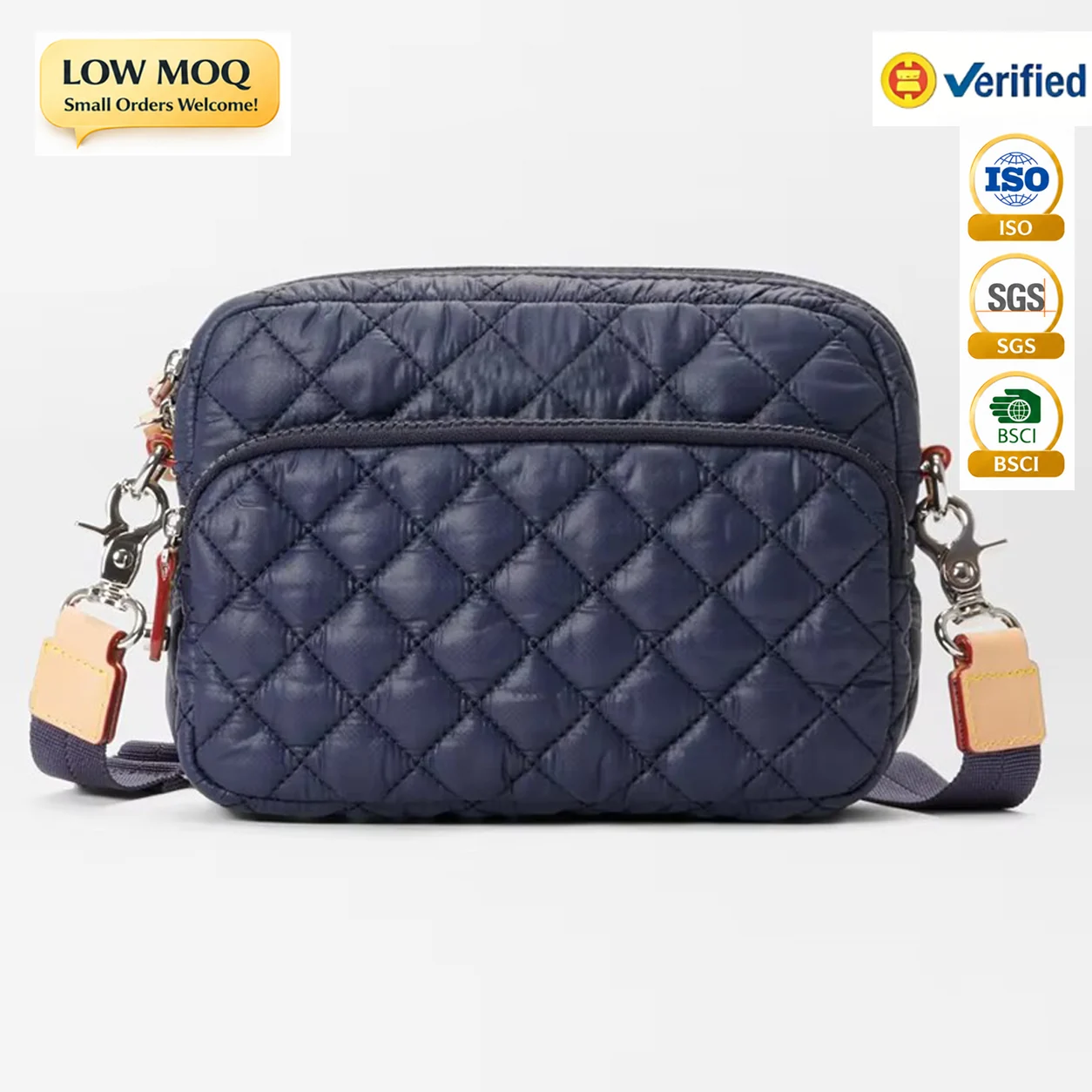 Custom Quilted Messenger Crossbody Bag Casual Shoulder Bags for private label bag manufacturing