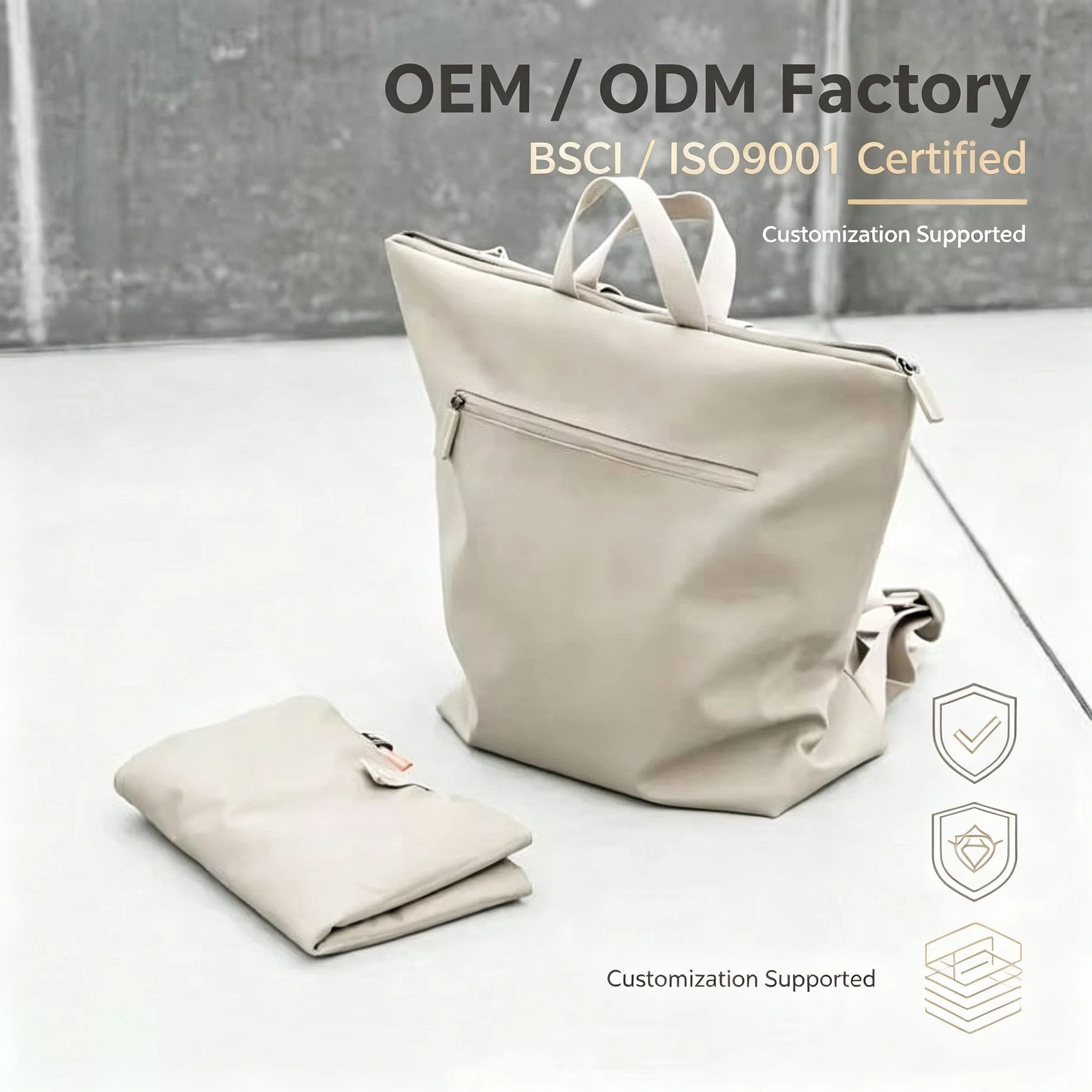 Sac à langer en polyester zippé