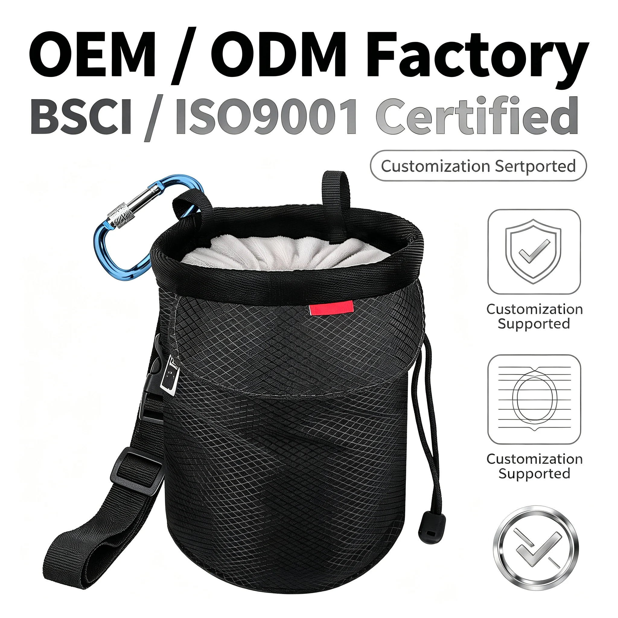 Custom Polyester Candy Pattern Climbing Chalk Bag with