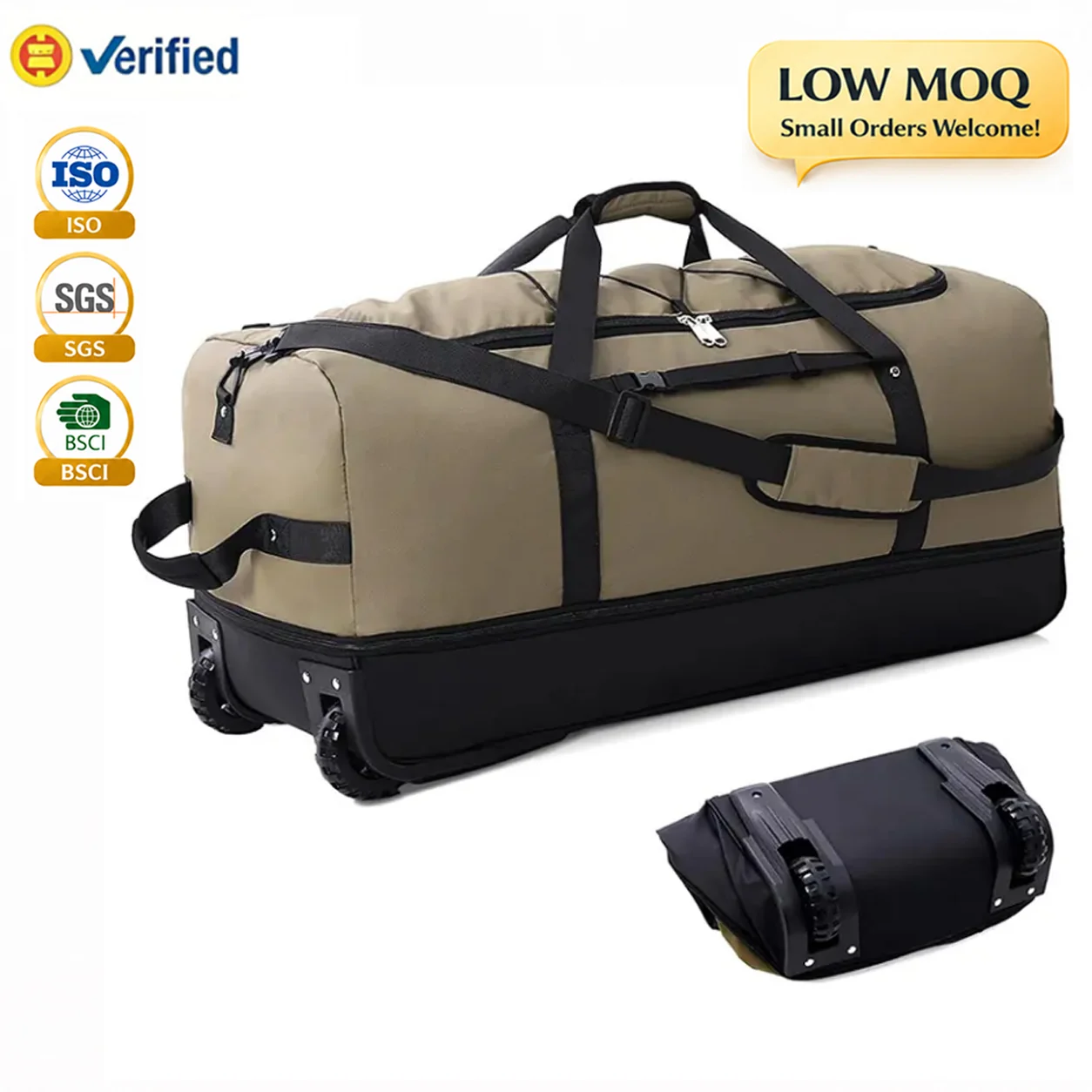 Custom Customized Polyester Expandable Large Foldable Carrying Suitcase