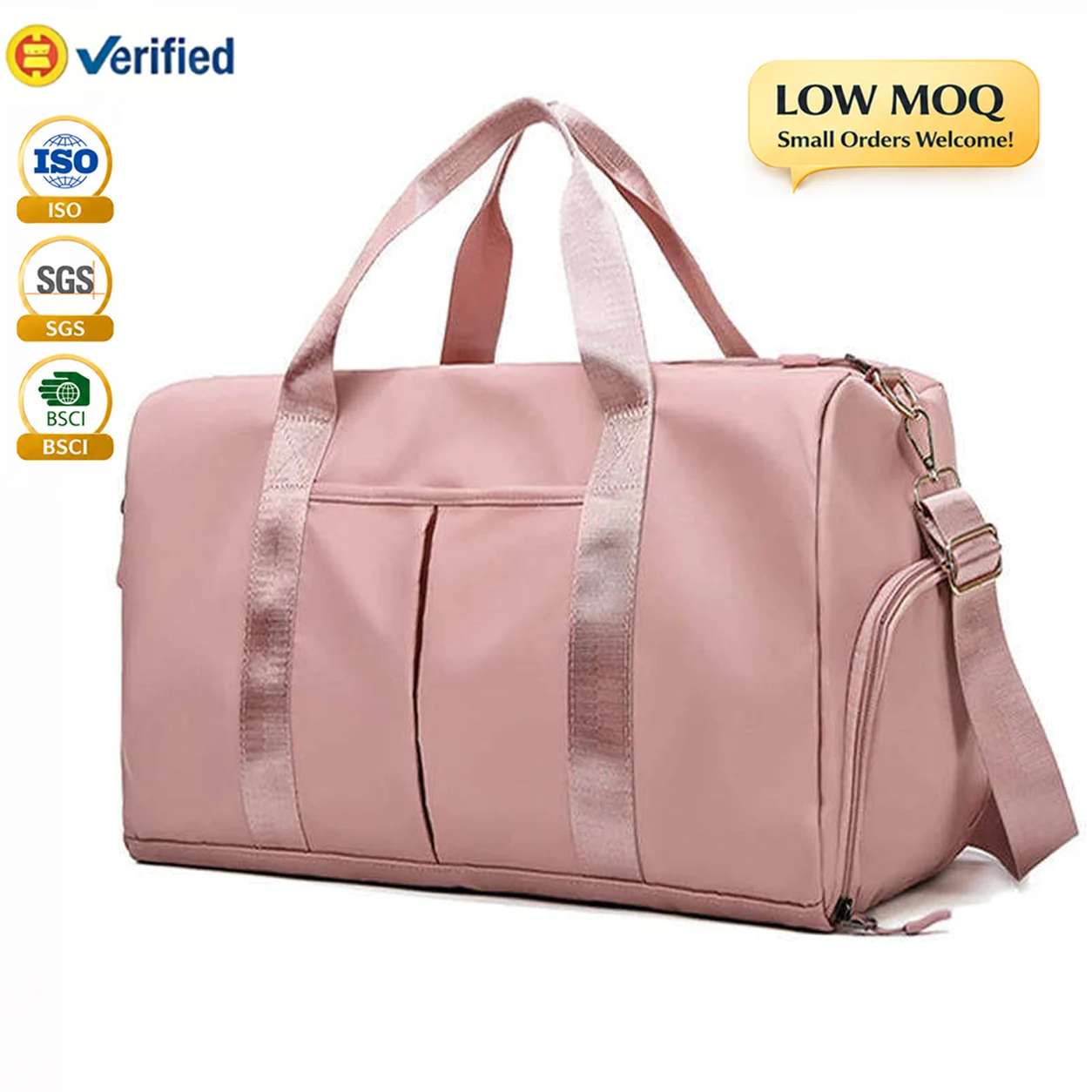 Custom Foldable Polyester Travel Duffel Bag Zipper Large