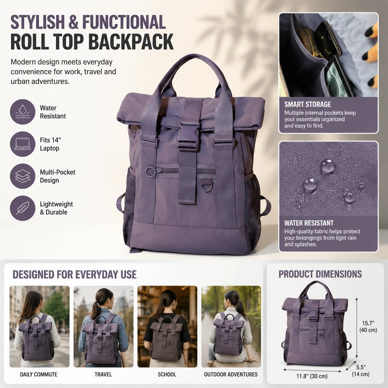 Sac à langer en nylon