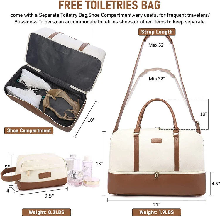 Custom Large Capacity Leather Duffle Bag Women Handbag
