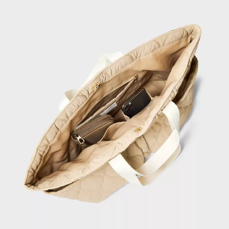 Custom Solid Color Quilted Padded Cotton Zipper Portable for private label bag manufacturing