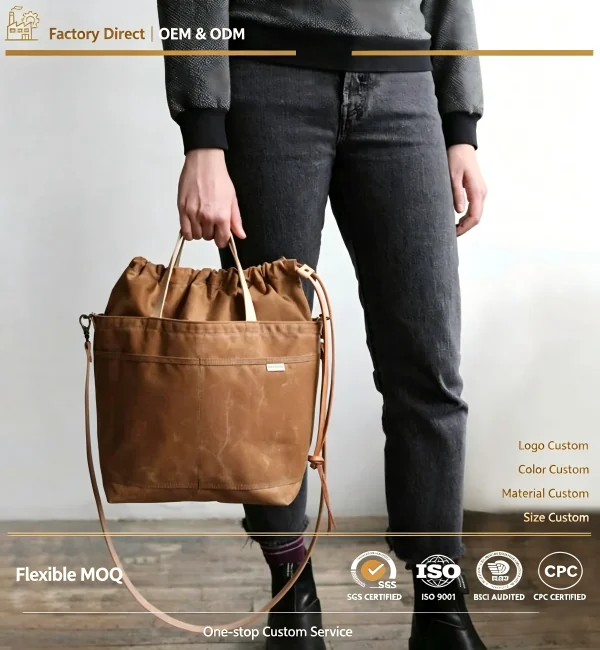 Custom Vibrant for Canvas Tote Bag Zipper Closure for private label bag manufacturing