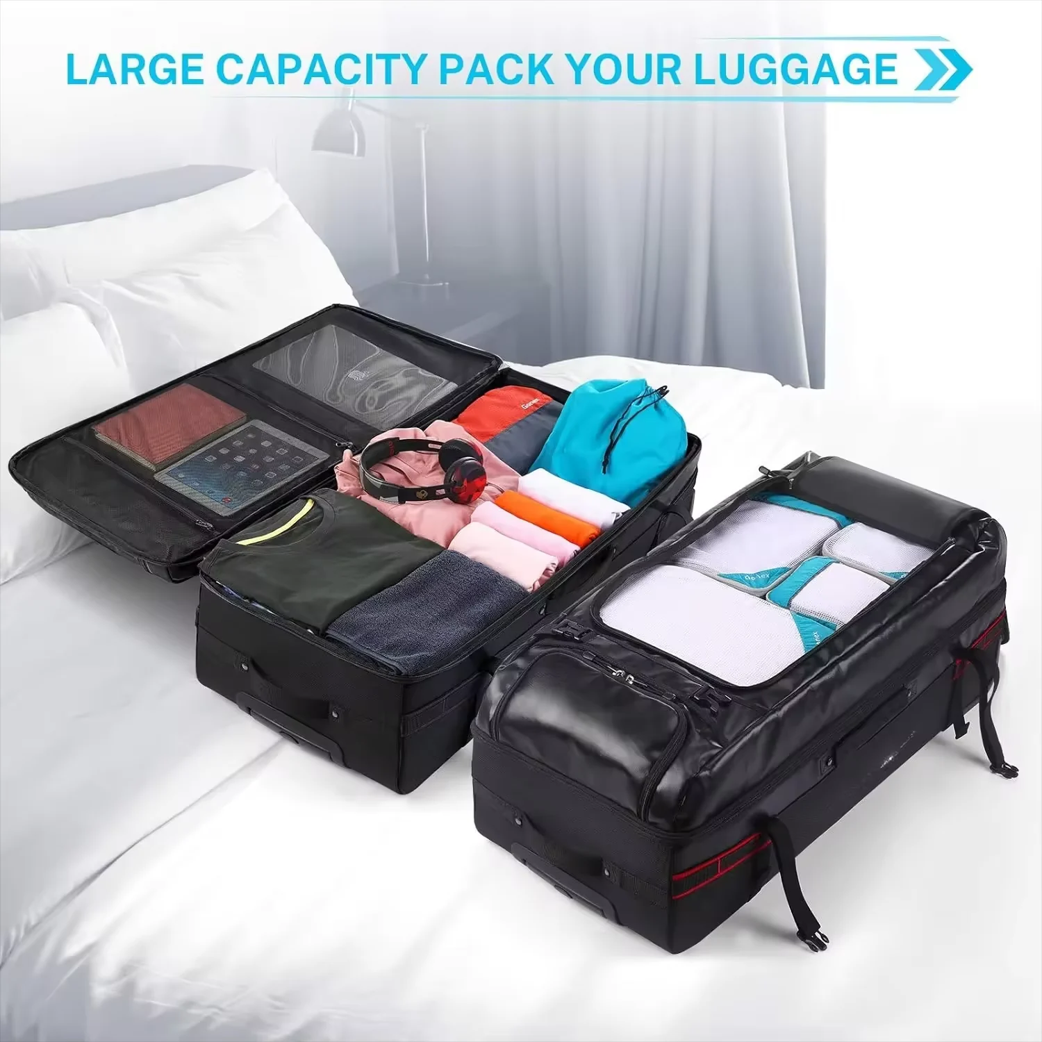 Custom Large Capacity Trolley Luggage Duffel Unisex Rolling