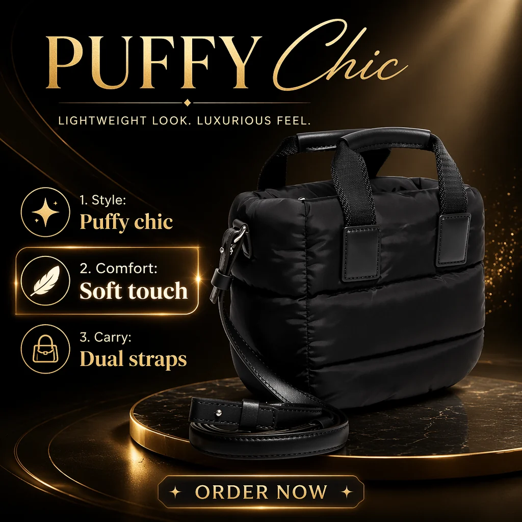 Custom Designer Fashion Down-Filled Cotton Nylon Quilted Fluffy for private label bag manufacturing