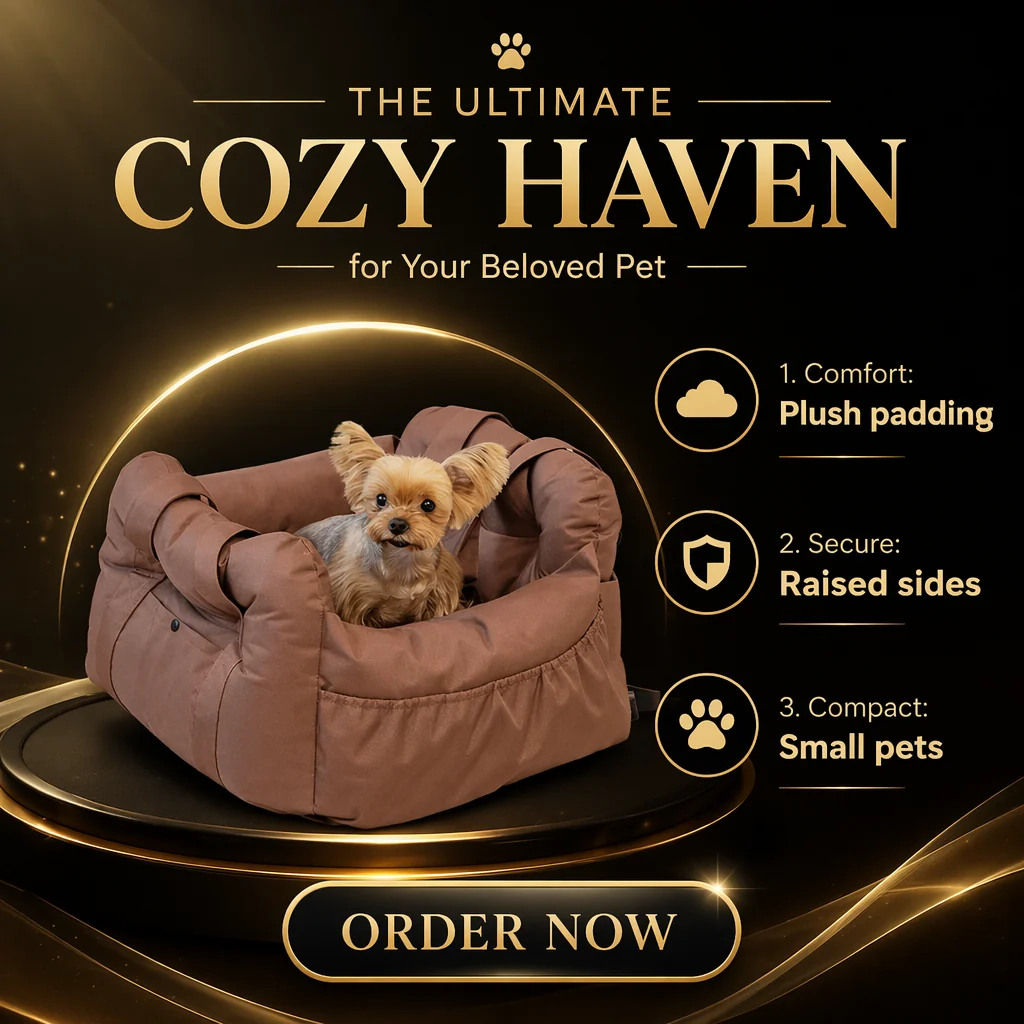 Custom Storage Pocket Pet Booster Seat Dog Car for private label bag manufacturing