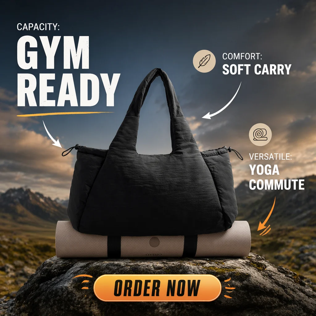 Custom Puffer Tote Yoga Bag Fashion Light Weight for private label bag manufacturing